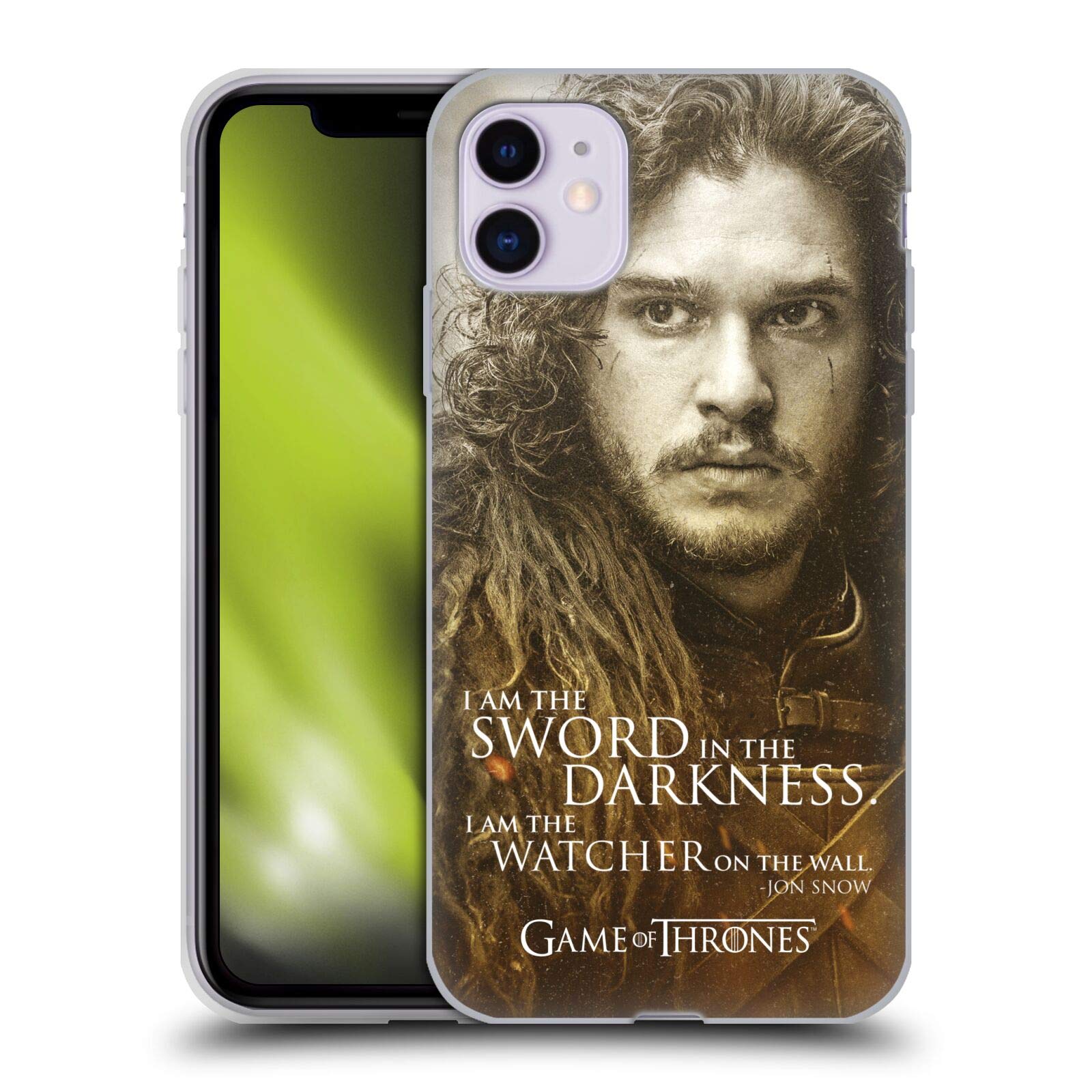 Head Case Designs Officially Licensed HBO Game of Thrones Jon Snow Character Portraits Gel Case [Military Grade Protection] Compatible with Apple iPhone 11