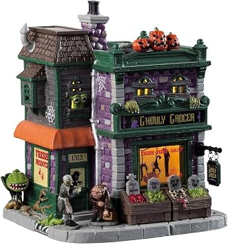 Lemax Ghouly Grocer Lighted Building, #95458 for Halloween Village Display