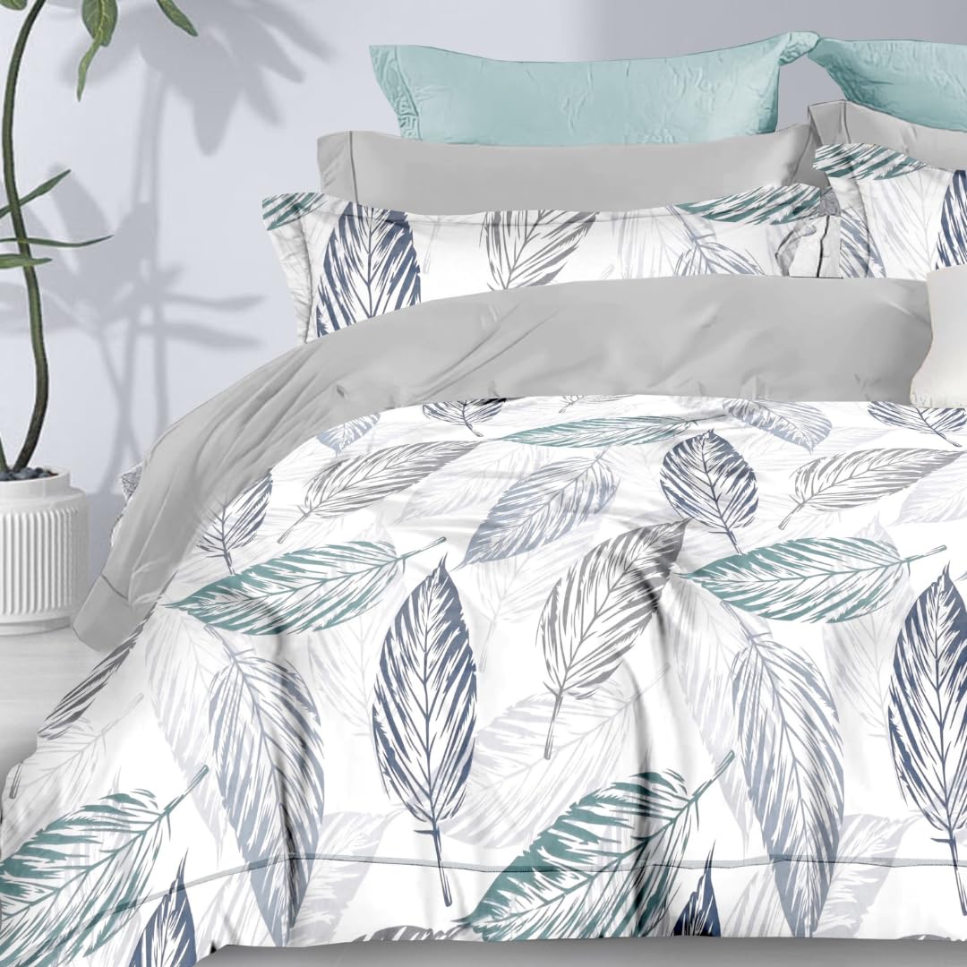 Jaipur Weaves Bedsheet King Size 100% Pure Cotton Bed Sheet with 2 Pillow Covers, 250 TC Premium Bedding Set, Super Soft Cozy (Tealish Blue, Super King)