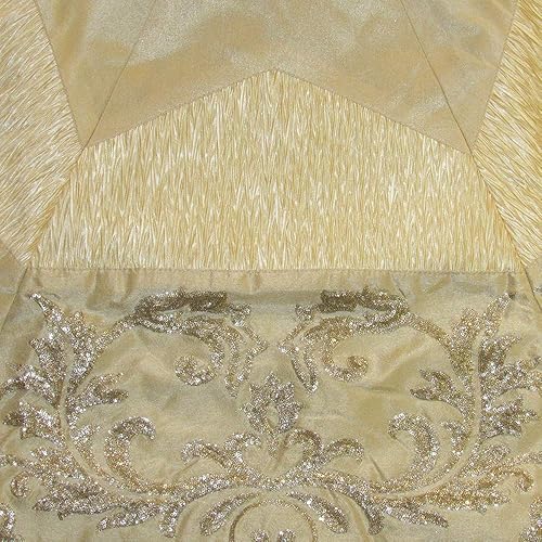 Miniatura 4 de Kurt S. Adler Falda de árbol de lentejuelas doradas y marfil de 50 pulgadas