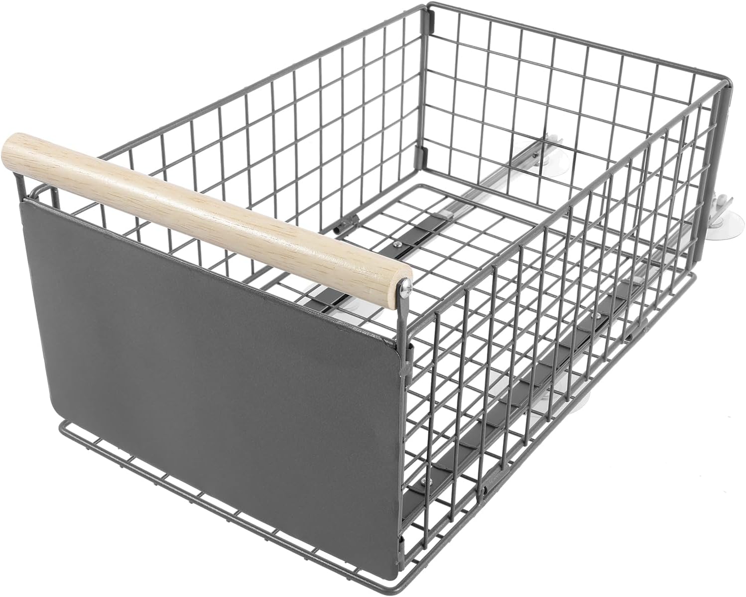 US Pull Out Cabinet Organizer Solid Slide Out Pantry Shelves with Handle Versatile Sliding Drawer Storage Rack Easy to Install Convenient Slide Drawer Rack for Kitchens(L,grey)