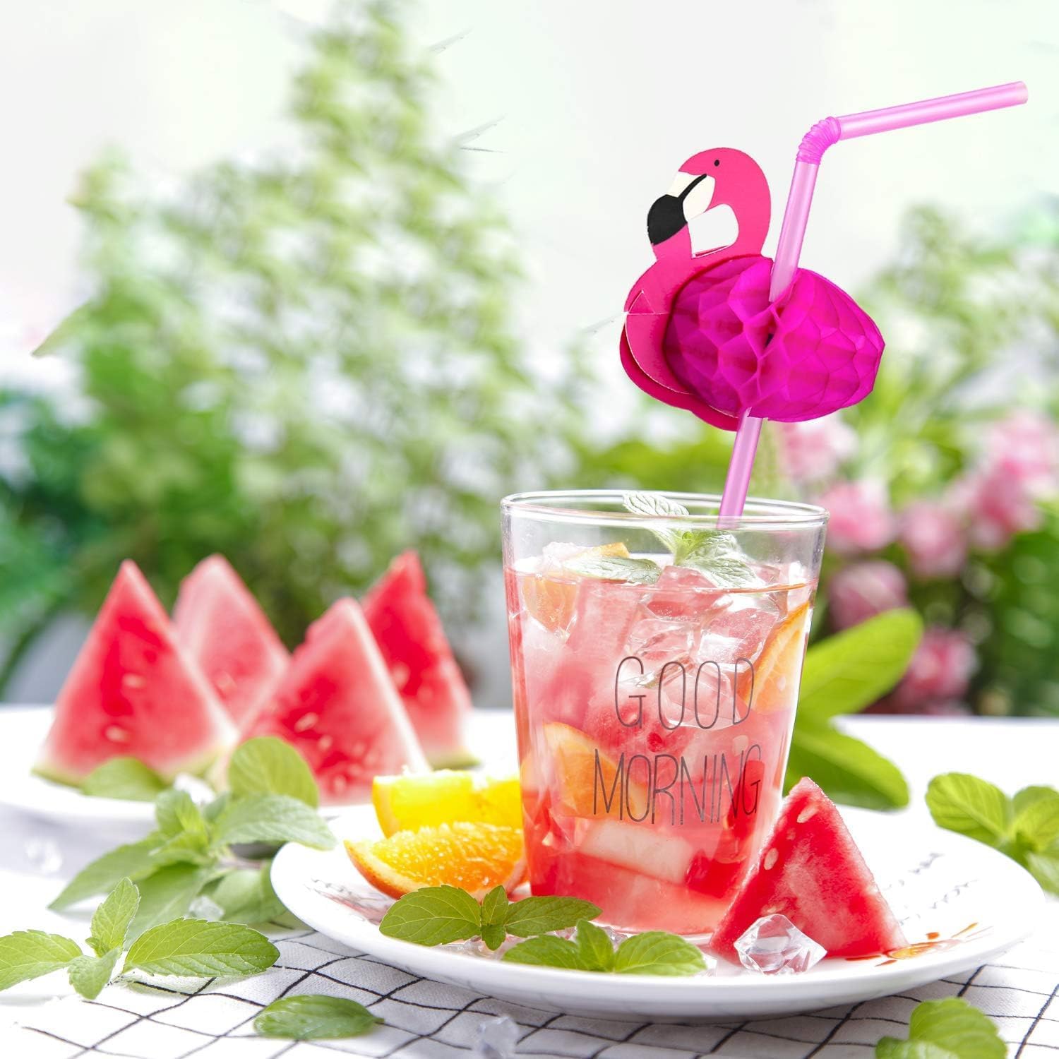 Hysagtek 50 Pcs Flamingo Straws Flamingo Drinking Straws Bachelorette Straw Bendable Cocktail Straw for Flamingo's Pool Party Table Decor Birthday Wedding Tableware Decoration, Rose