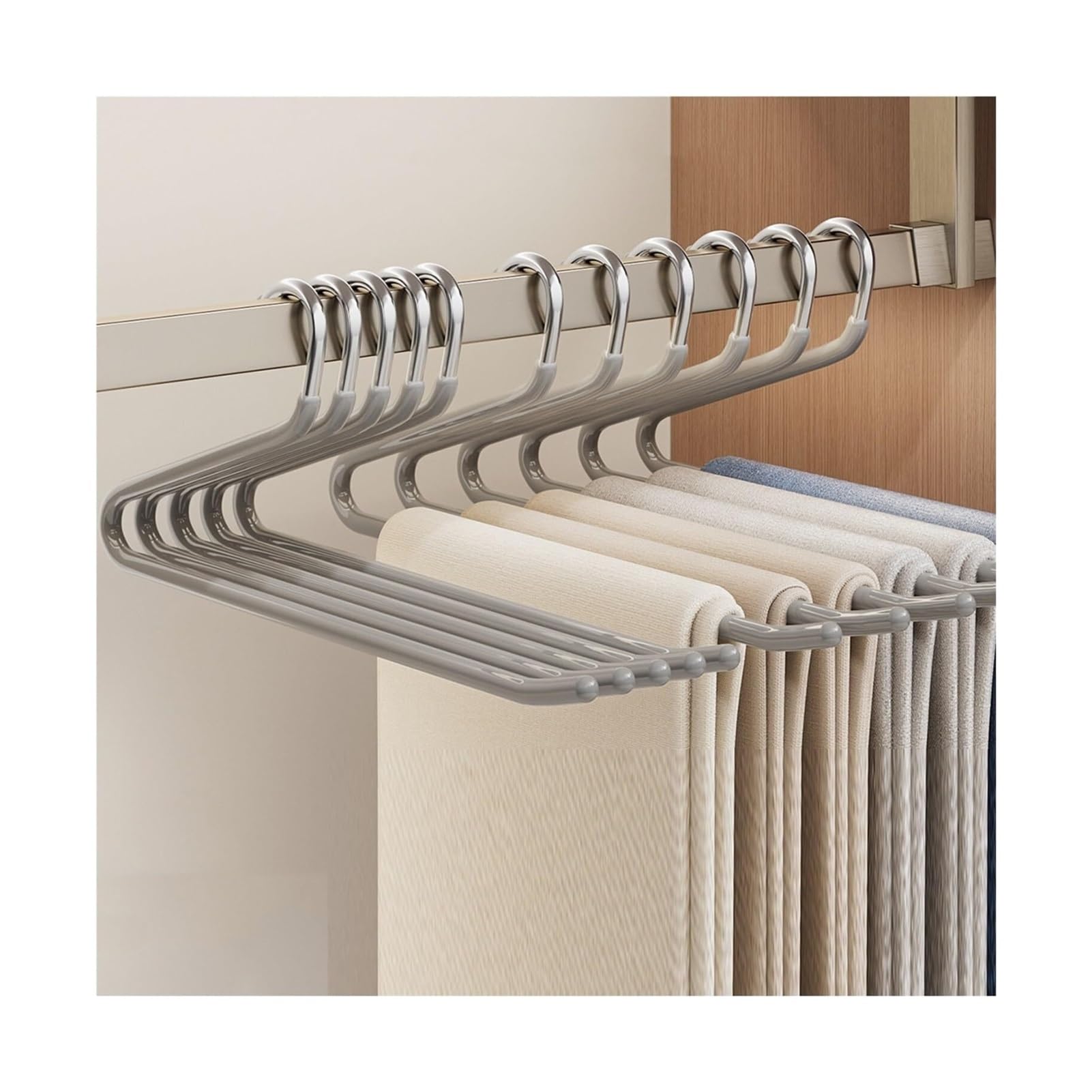 Perchas para pantalones para ahorrar espacio, organizador para jeans, pantalones, bufandas, corbatas, accesorios, paquete de 5
