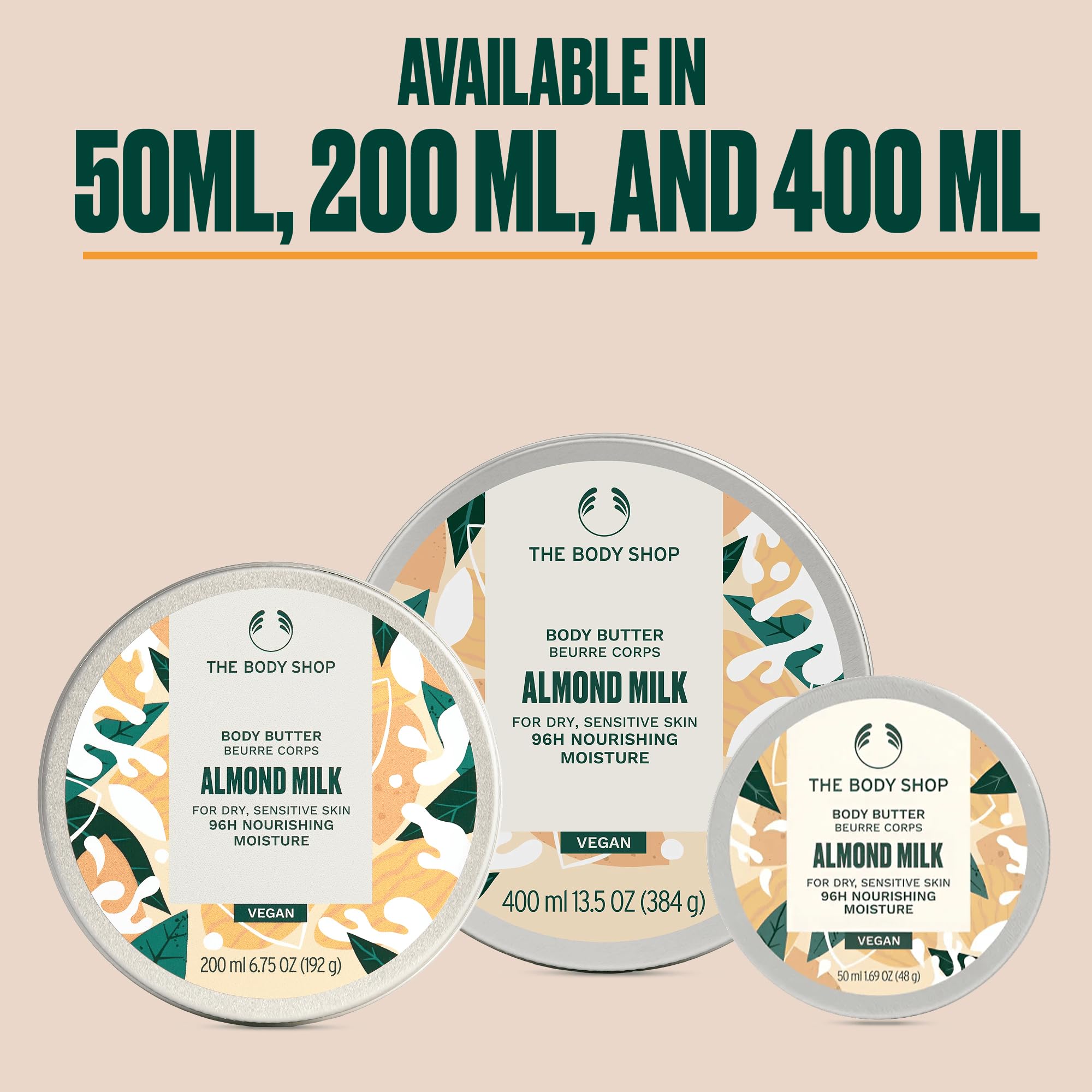 The Body Shop ALMOND MILK Body Butter Leche de almendras para pieles secas y sensibles96H Hidratante Karité Aceite Sésamo Cosmética Vegana Envase 200 ml