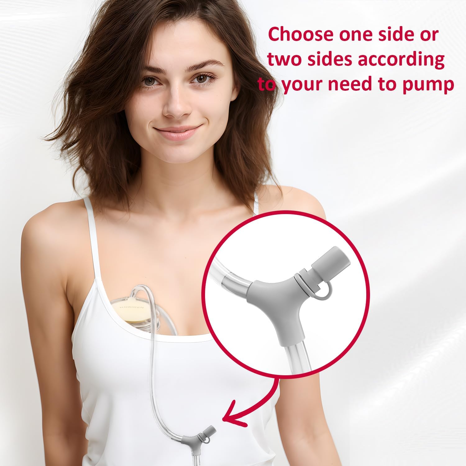 Horigen D6 Milk White Electric Hands Free Breast Pump Wearable Lower Noise Breastfeeding Strong Suction 180ml/6oz White
