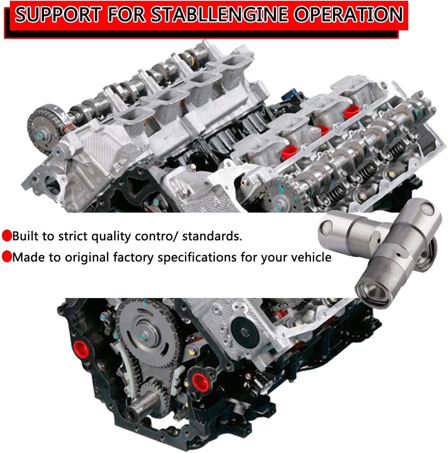 16Pcs ls7 lifters 12499225 Hydraulic Roller Lifters Kit Fit For GM LS1 LS2 LS3 LS6 LS7 LS9 LSX engines(4.8L, 5.3L, 5.7L, 6.0L, 6.2L) ls7 lifters and trays engine lifters ls7 lifters set