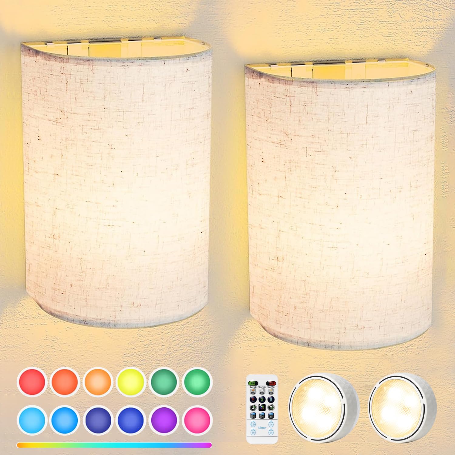 Photo 1 of FINCMY Battery Operated Wall Sconces (Set of 2)