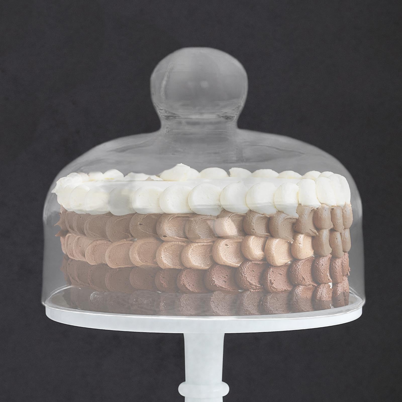 LOVIVER Copertura a cupola per torta trasparente, coperchio per torta, documento decorativo per torta di vetro cupola, copertura alimentare per decorazioni, 17.5x26cm