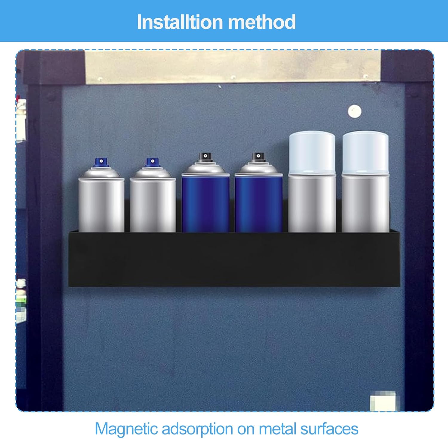 [LHYTFPGYL] 4個のマグネットツールボックスボトルホルダー、スプレー壁掛けラック、メカニックペイント缶オーガナイザー