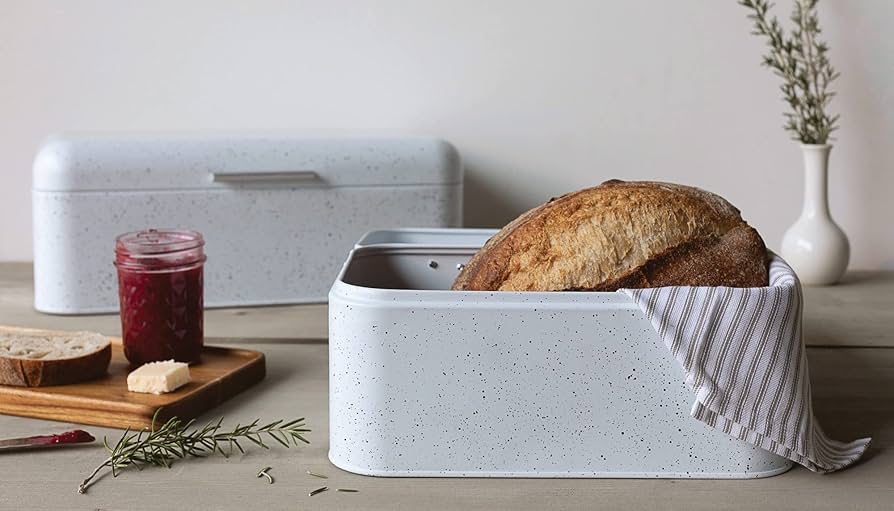 Amazon.com: Now Designs Metal Bread Storage Bin, White