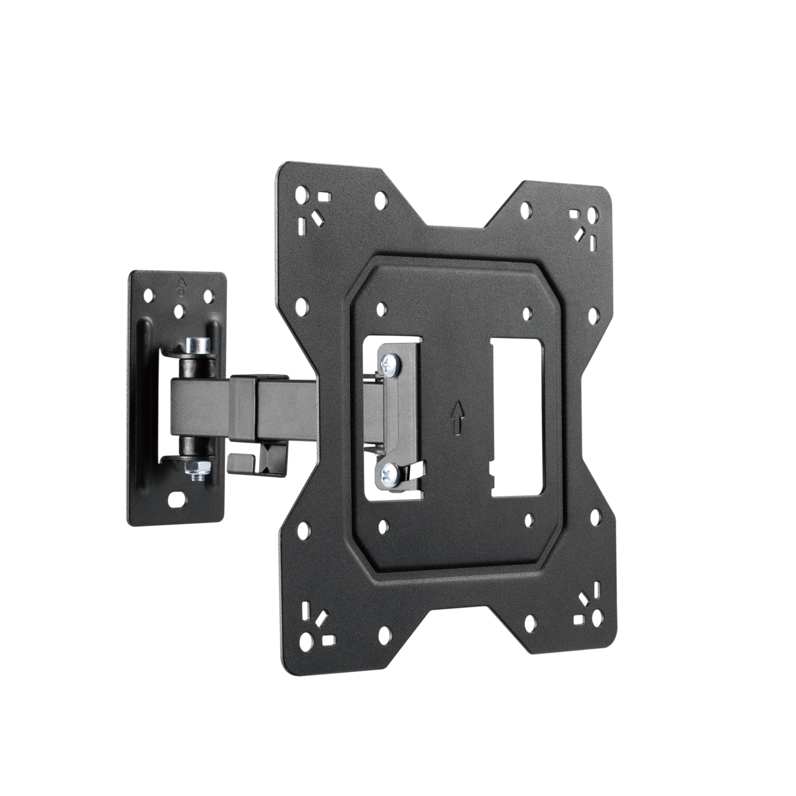 PureMounts TV Wandhalterung, neigbare und schwenkbare Universal Halterung, max. VESA 200x200 mm, für 23-43 Zoll Flach & Curved Ferseher Monitor bis 30kg, schwarz