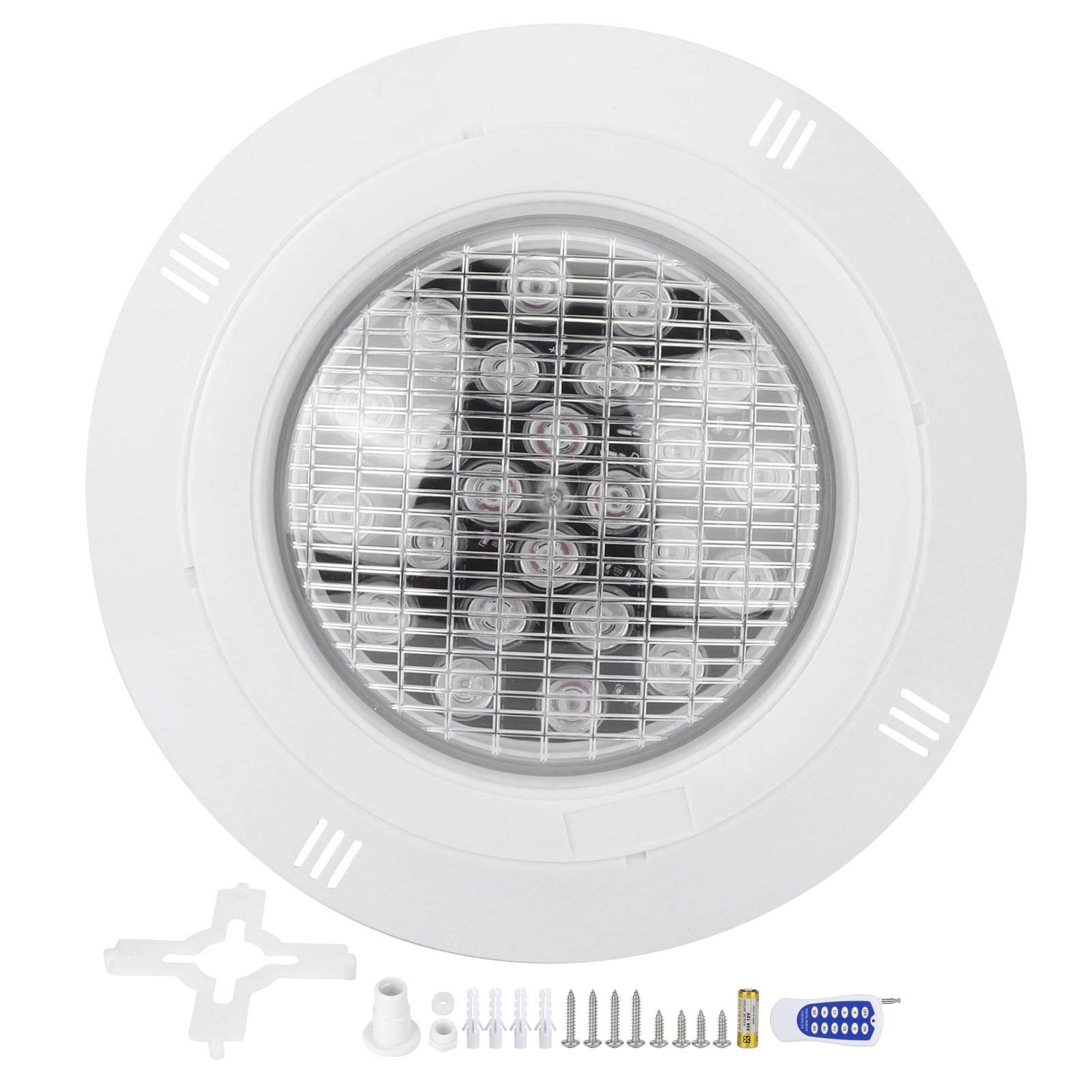 Fdit Oświetlenie podwodne RGB, wodoszczelne, oświetlenie zewnętrzne, oświetlenie basenu, oświetlenie krajobrazu, pilot zdalnego sterowania, 24 W, produkty oświetleniowe