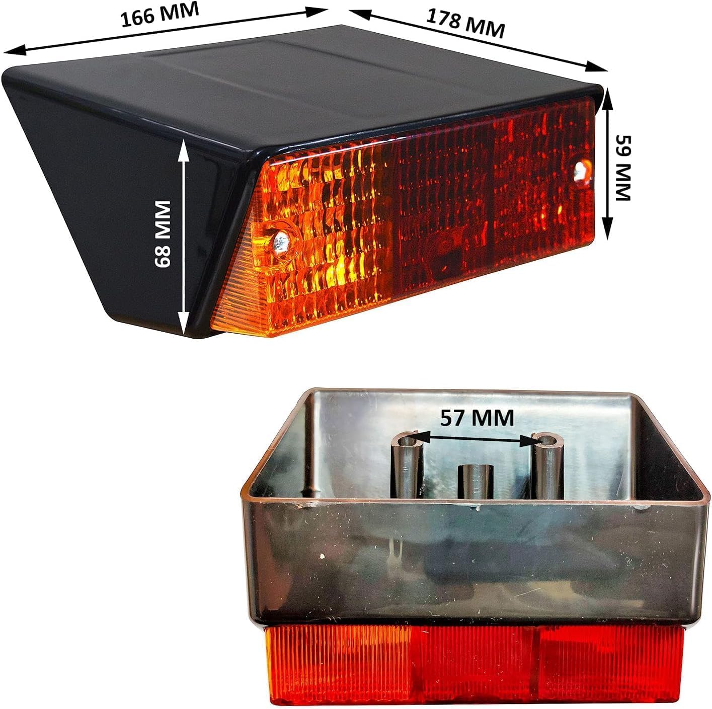 APSMOTIV Faro da lavoro rosso da 12 V per camion, rimorchi, lampadine da adatte ai trattori Mahindra modello 325, 3525, 3825, 4025, trattori Allis Chalmers, gruppo lampada da lavoro universale