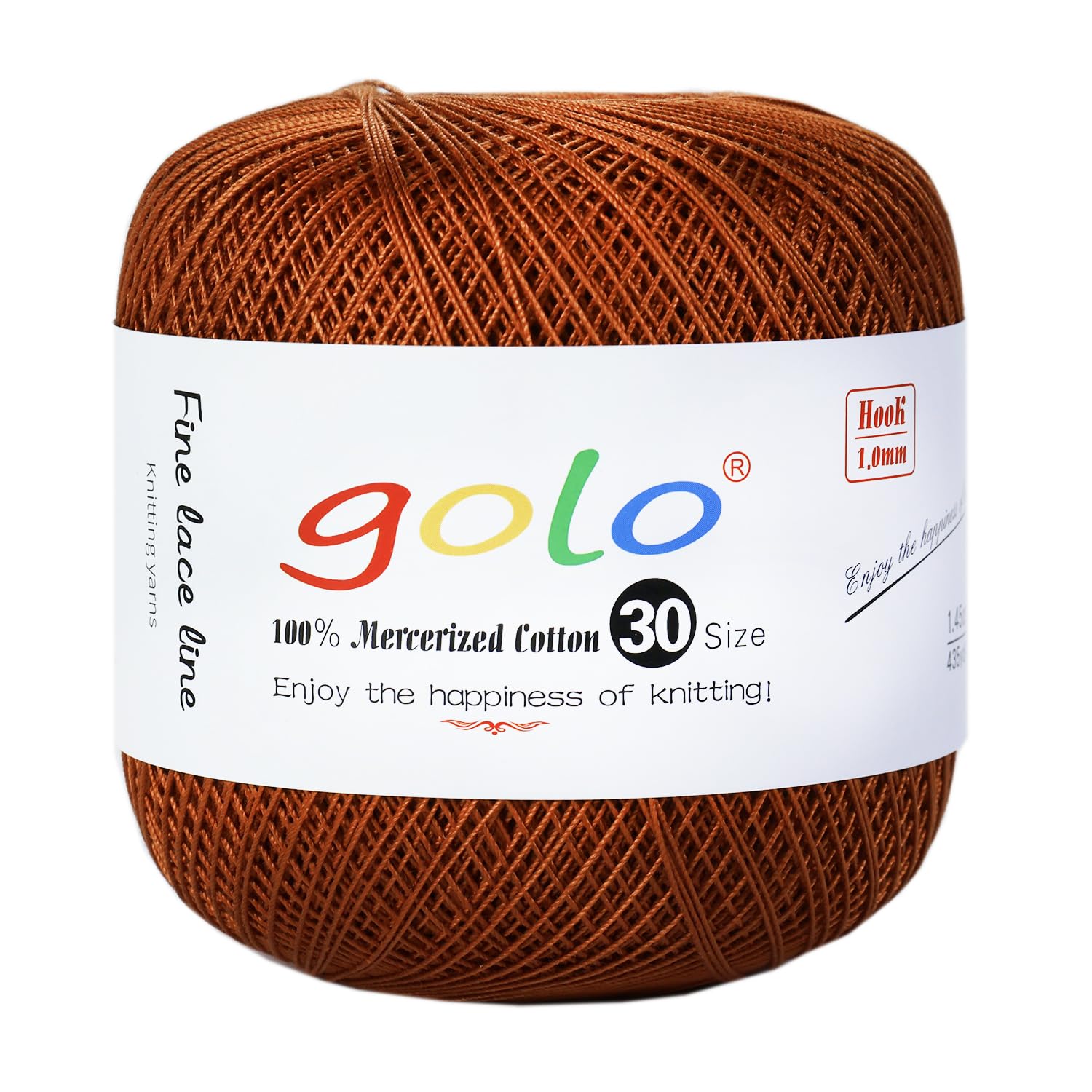 golo Crochet Thread Size 30 Yarn for Hand Kniting Yarn for Tatting Brown 236