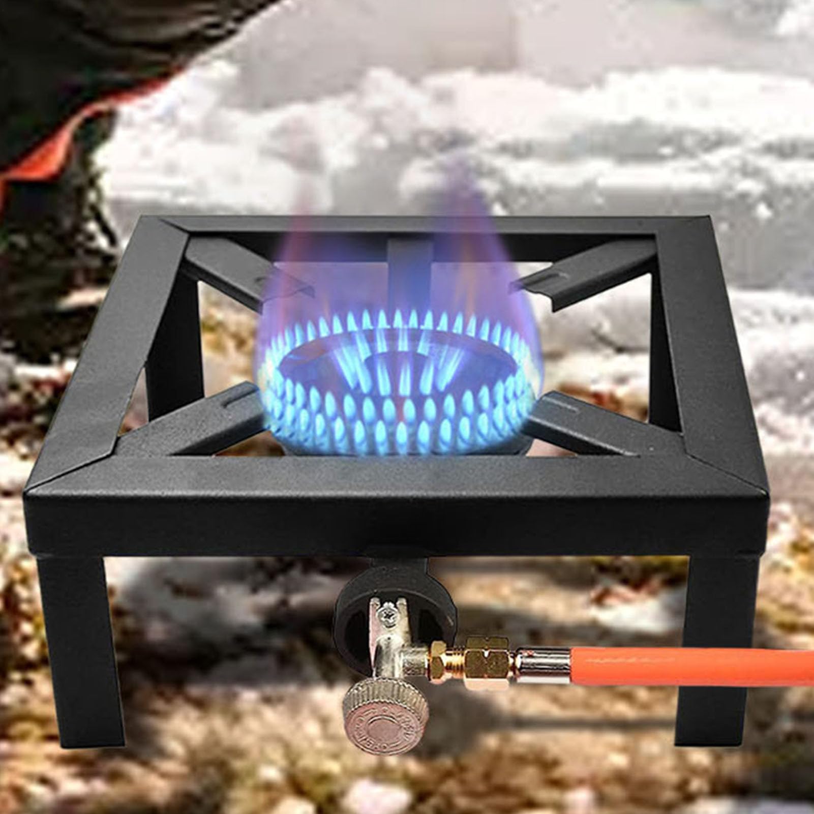 Cash In Ghisa Da Campeggio | Set Di Chef Ad Anello Portatile | Grande Fiamma - Bruciatore Singolo Per Esterno | Furnace In Ghisa Con Alimentazione 6000 W, Valvola Di Controllo Della Pressi