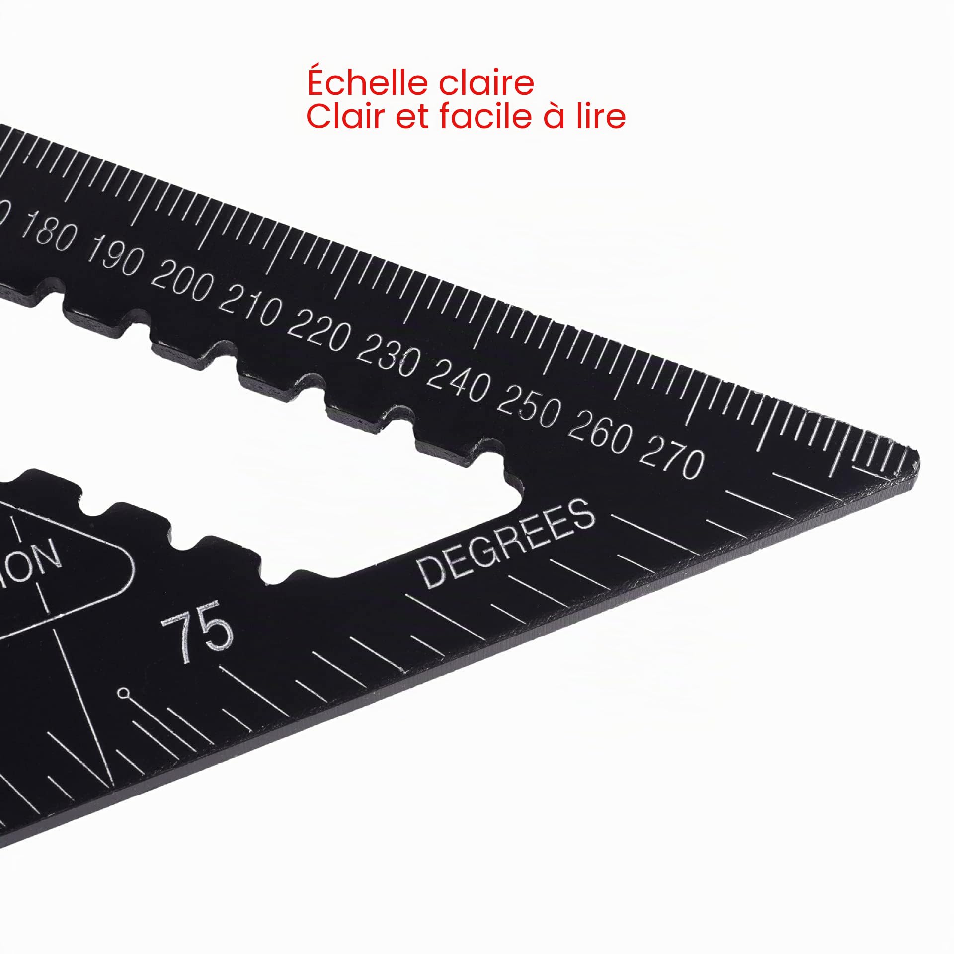 ASNOMY Equerre Menuisier Multifunctions 18cm et 30cm, Metal Aluminium Triangle Règle Équerre Trusquin Guide Raporteur Angle 45 90 Degres/Outillage Charpentier/Outil Traçage Guidage Menuiserie Bois