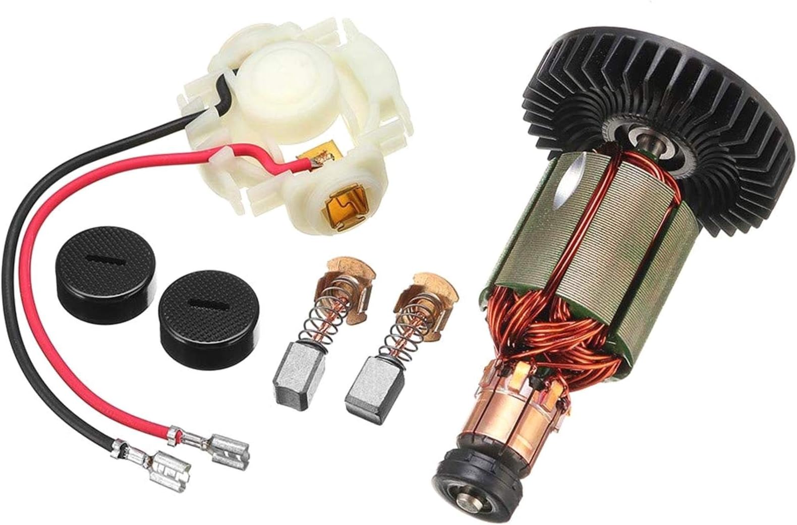 LIUSHUI Caps+Armature for Makita CB430 BGA450 BGA452 DGA452 2pcs Carbon Brush+Brush Holder+2pcs