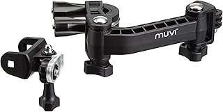 Veho Muvi Extended Pole/Bar Mount for Bikes/Roll Cages/Boat Rigging for Muvi KX-Series | Muvi K-Series | Muvi HD | Muvi Micro - Black (VCC-A026-EPM)