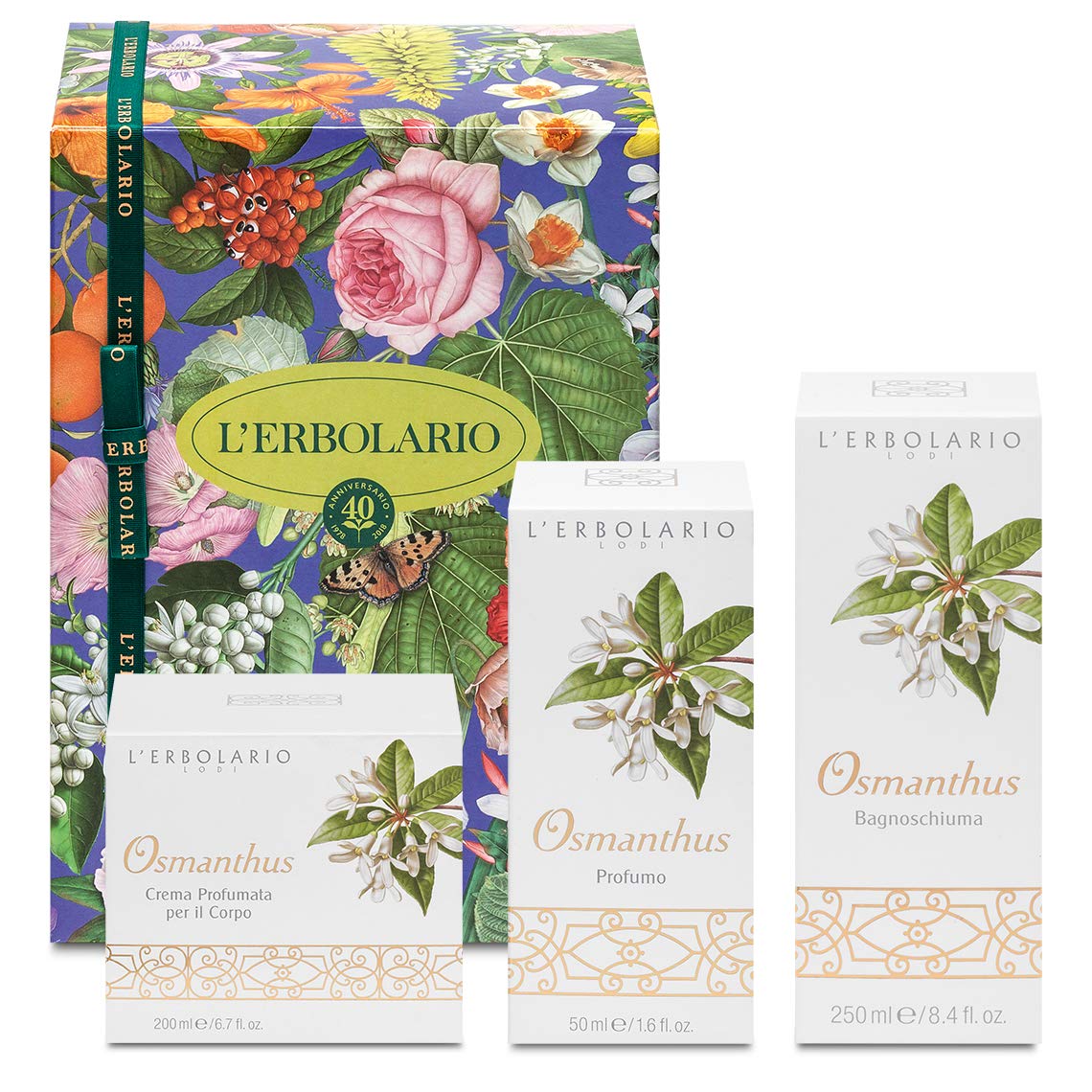 L'Erboliary Gift Box Trio Perfumy – Linia Osmanthus – Perfumy 50, Pianka pod prysznic 250 ml i krem do ciała 200 ml