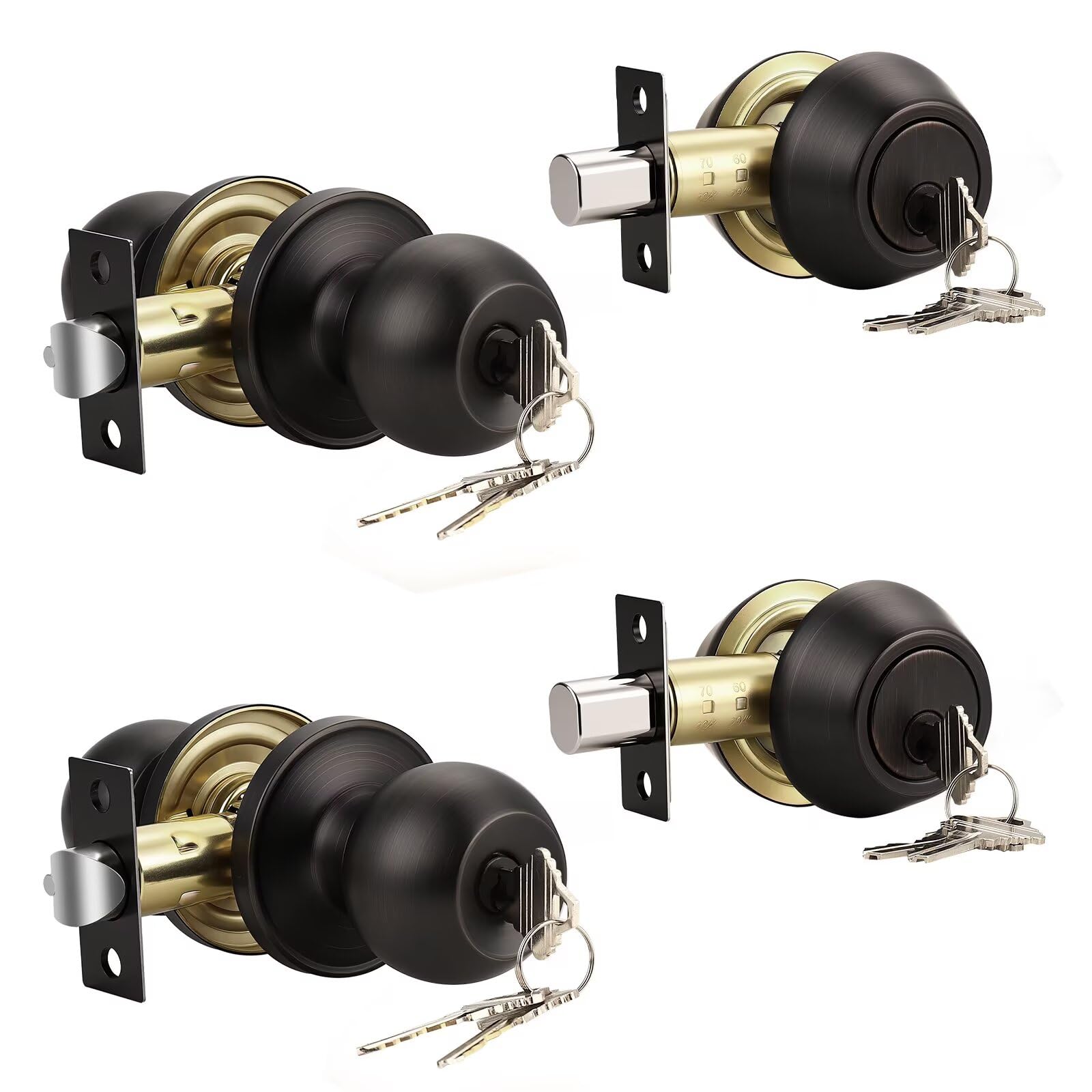 Stainless Steel Door Knobs - Keyed Alike Locks -9