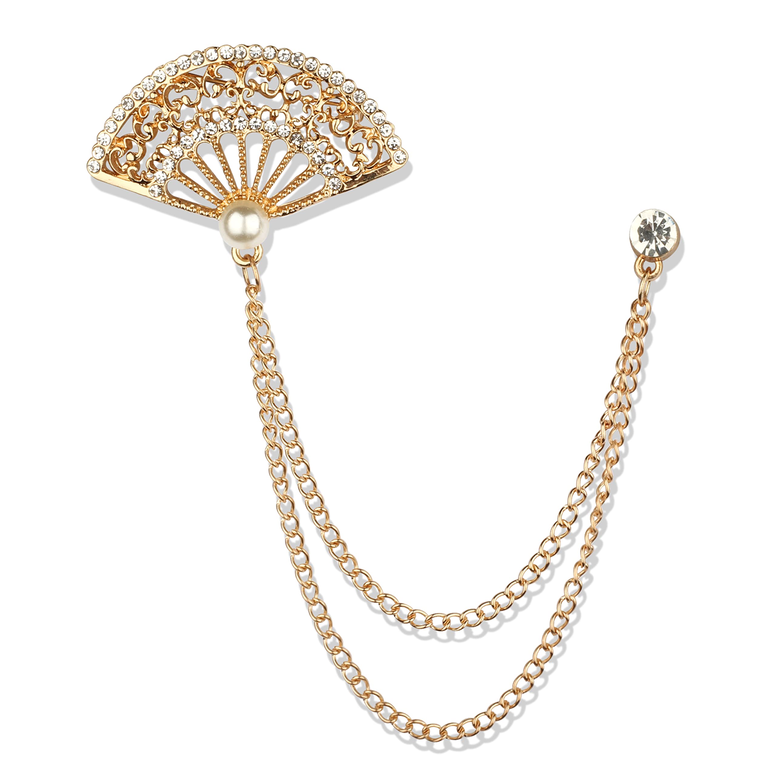 Panjatan Glorious Gold Peacock Wing Design Chain Brooch for Men and Women. (B0B8D2M844) Amazon Price History, Amazon Price Tracker