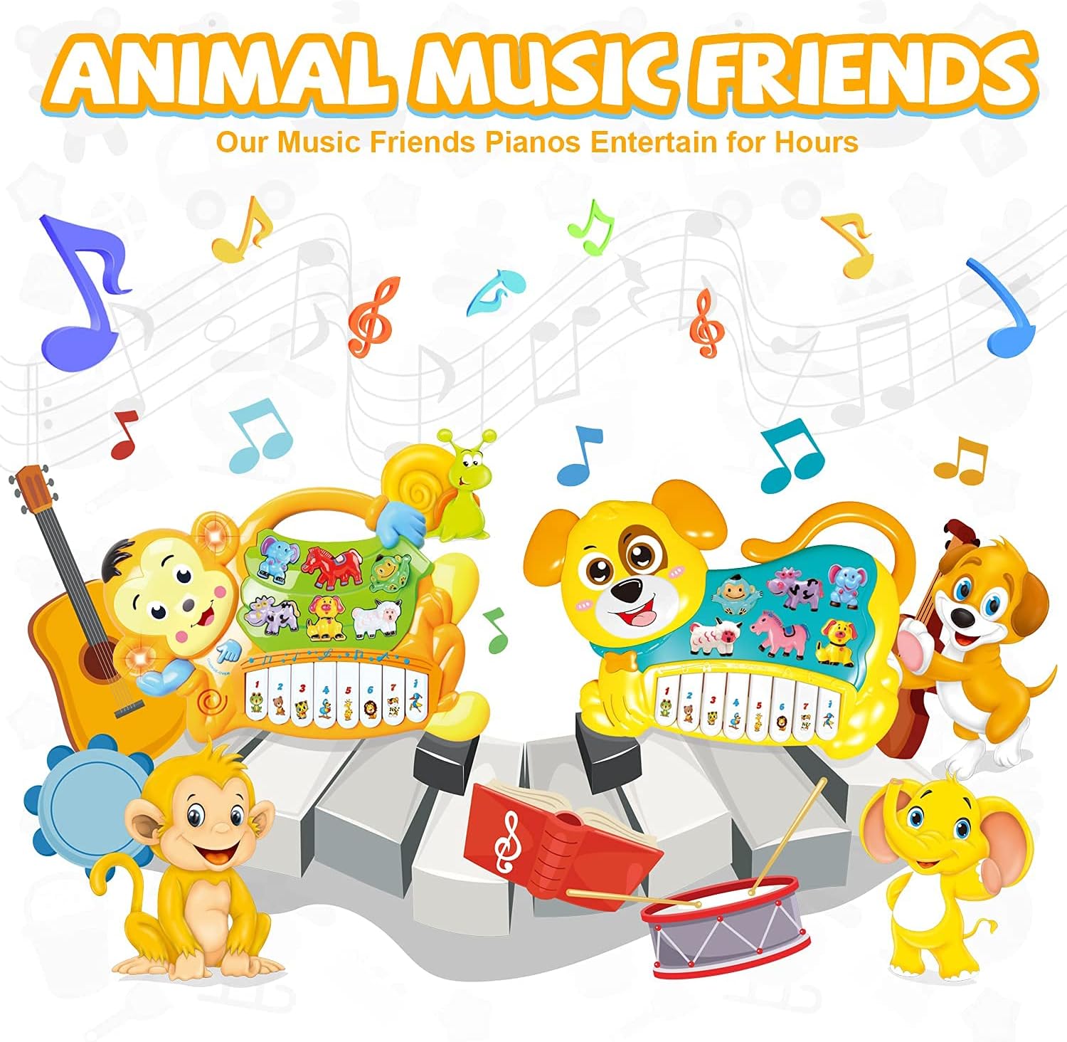 STEAM Life Baby Musical Toys - Light Up Baby Piano Baby Keyboard Toys - Toddler Piano with 8 Numbered Keys - Baby Toys for 0 3 6 12 18 Months Baby Boys & Girls (Baby Monkey Piano) : Toys & Games