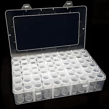 Huacan 60 Grids 5D Diamond Painting Box Storage Containers with Label Stickers for Beads Seeds Crafts