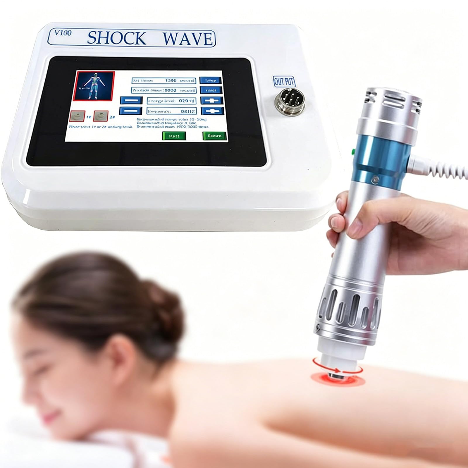 TozMvi Electromagnetic Shockwave Therapy Machine – Extracorporeal Shock Wave Physiotherapy Equipment with 11 Massage Heads, Portable Pain Relief Massager for Home & Salon Use