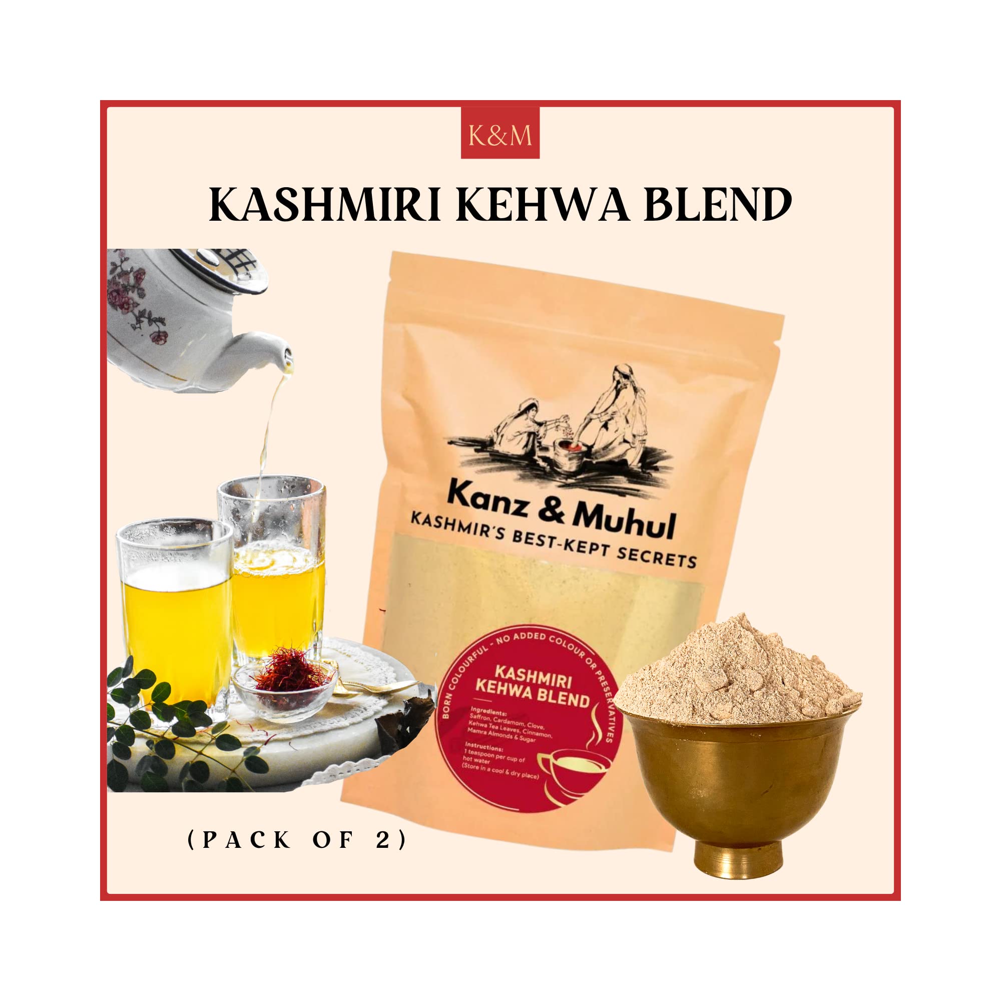 See full amazon price history chart for Kanz & Muhul Kashmiri Kehwa Blend | Kashmiri Kahwa Tea Blend | With Saffron, Cardamom, Clove, Cinnamon, Kahwa, Almonds | Rich in Anti-Oxidants | Improves Digestion & Metabolism | Cleanses Skin | (250 grams x 2 pack) Kanz & Muhul Kashmiri Kehwa Blend | Kashmiri Kahwa Tea Blend | With Saffron, Cardamom, Clove, Cinnamon, Kahwa, Almonds | Rich in Anti-Oxidants | Improves Digestion & Metabolism | Cleanses Skin | (250 grams x 2 pack) (B08W2M5JVL) Amazon Price History, Amazon Price Tracker
