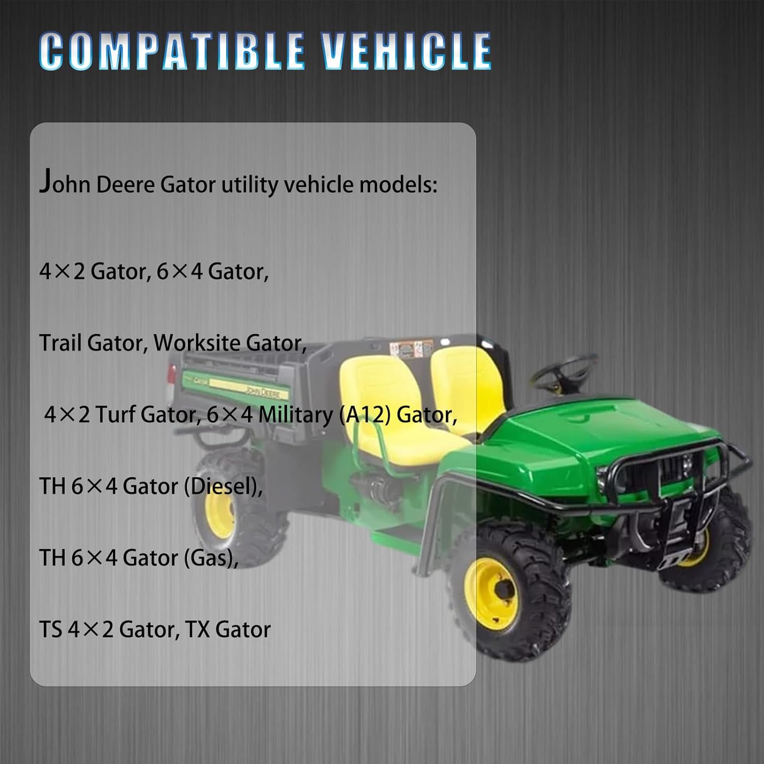 AM130448 2Pcs Front Shock Absorbers Strut Assembly adjustable.Compatible with John Deere Gator TX TH TS 4x2 6x4 Trail Turf Worksite Military.Replacement OE for AMP2934360