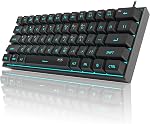 MageGee Mini 60% Clavier de jeu, RGB Allumé en arrière 61 Clé ultra-compact,TS91 Ergonomic Waterproof Mechanical Feeling Office Clavier d'ordinateur pour PC, MAC, PS4, Xbox ONE Gamer(Noir)
