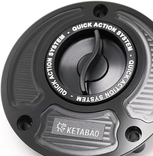Miniatura 4 de KETABAO Black Billet Quick Lock - Tapa de combustible sin llave compatible con MT-03 06-09 07 08 YZF-R6 99-17 15 16 YZF R1 1998-2017