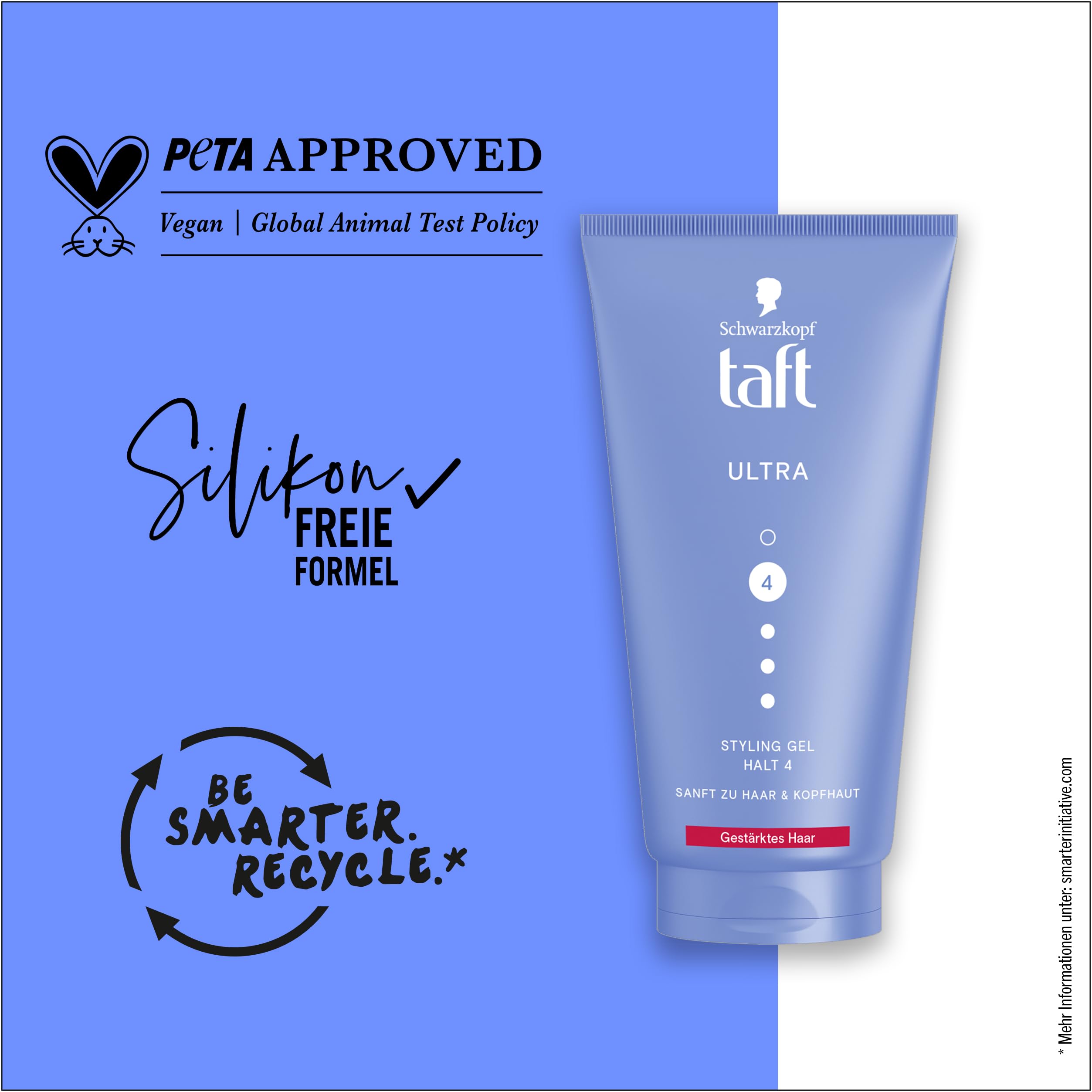 Schwarzkopf Taft Gel Ultra Styling (150 ml), żel do włosów wzmocnionych o bardzo mocnym trzymaniu, delikatny dla włosów i skóry głowy, wegański żel do stylizacji włosów