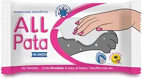 CatMyPet – ALL PATA LENÇOS Umedecidos Higienizador Antisséptico | Toalhinhas Lambíveis c/Extrato Calmante | Combate Vírus (Inclui COVID), Dermato Safe p/Cães e Gatos
