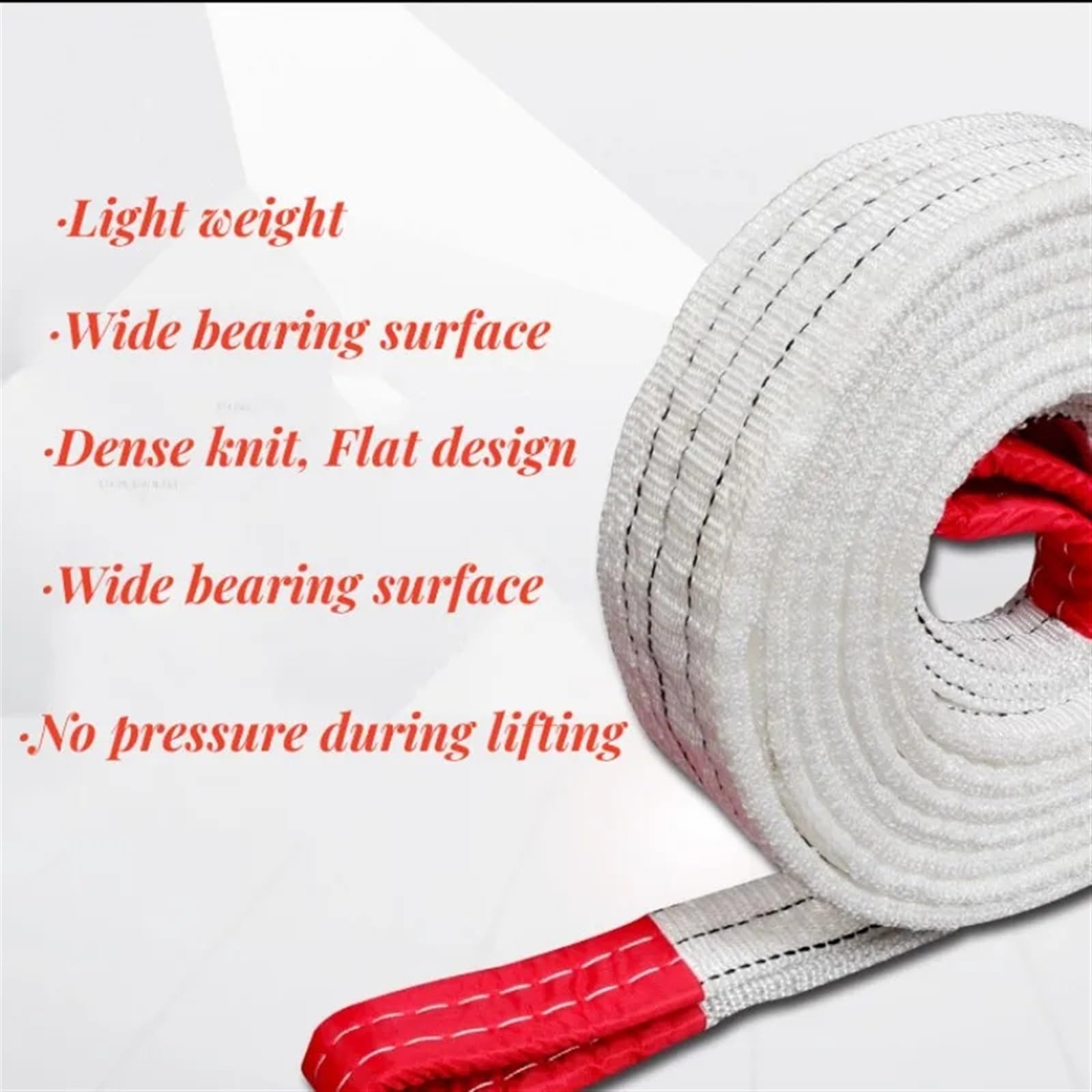 4-lagiges, geflochtenes, verschleißfestes Hebeband für Krane, Industrie, Flachgurt, Anhängerseil, Tragfähigkeit 1-2 t für Hebezeuge,1 Ton Length 1m