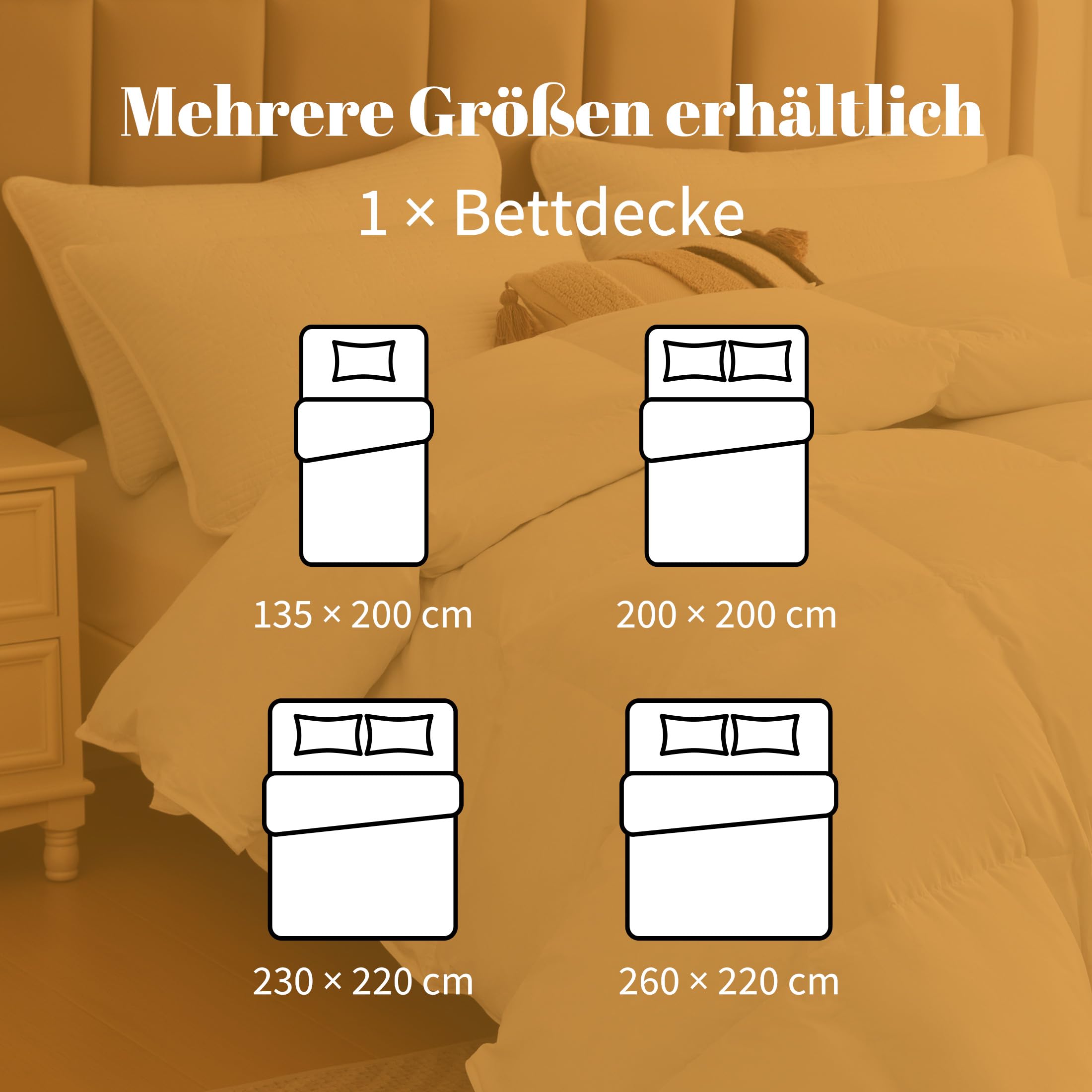 Sonive Bettdecke 200x200cm, Ganzjahres Warm 100% Baumwollbezug