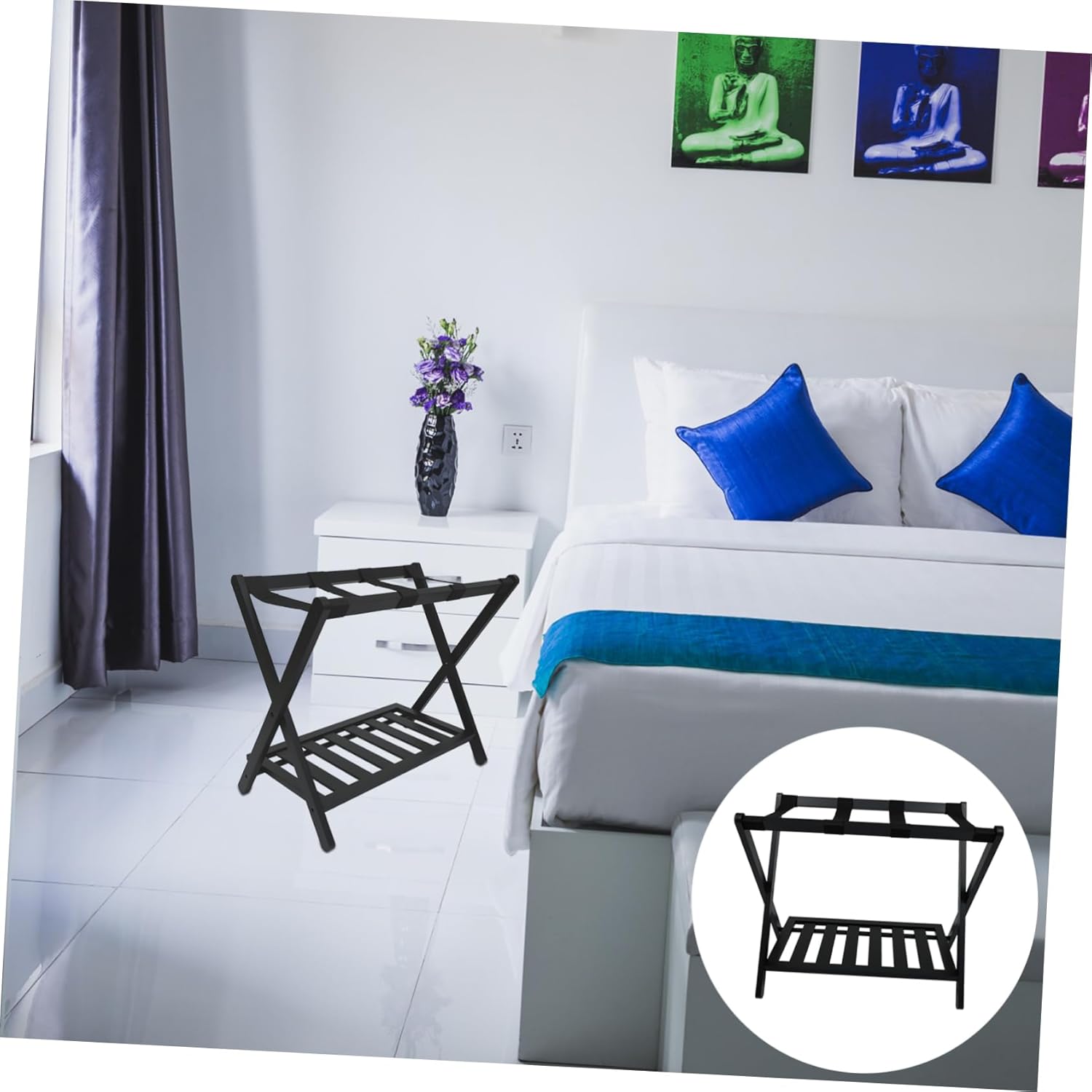 1Pc Foldable Solid Luggage Storage Rack Multi Household Organizer for Plants Shoes and More Design for Use