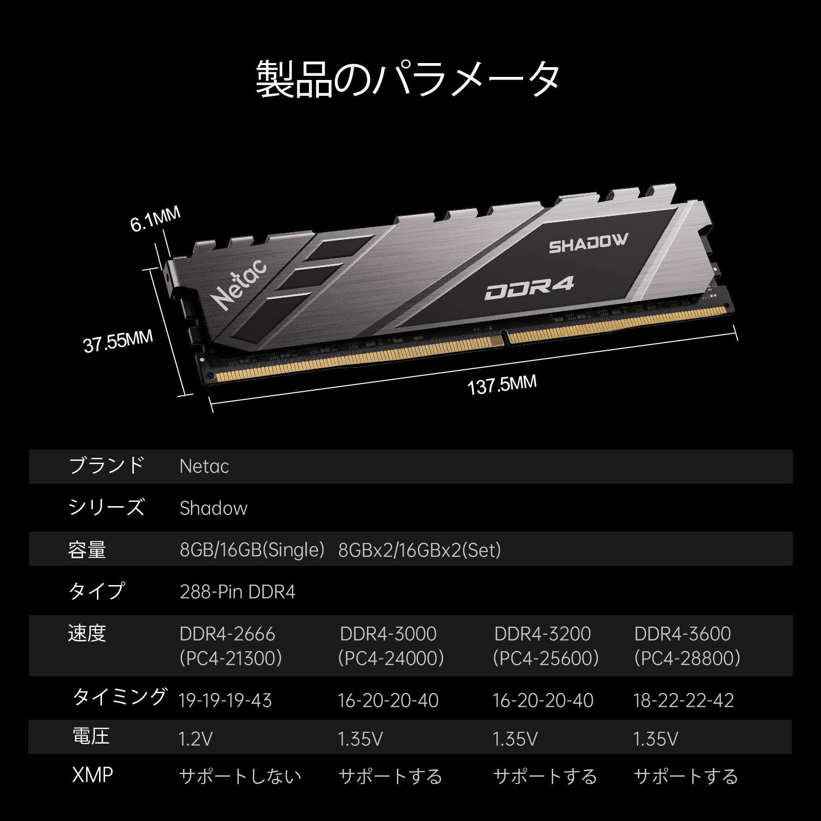 Amazon.co.jp: Netac DDR4 3200MHz(PC4-25600) デスクトップPC用メモリ