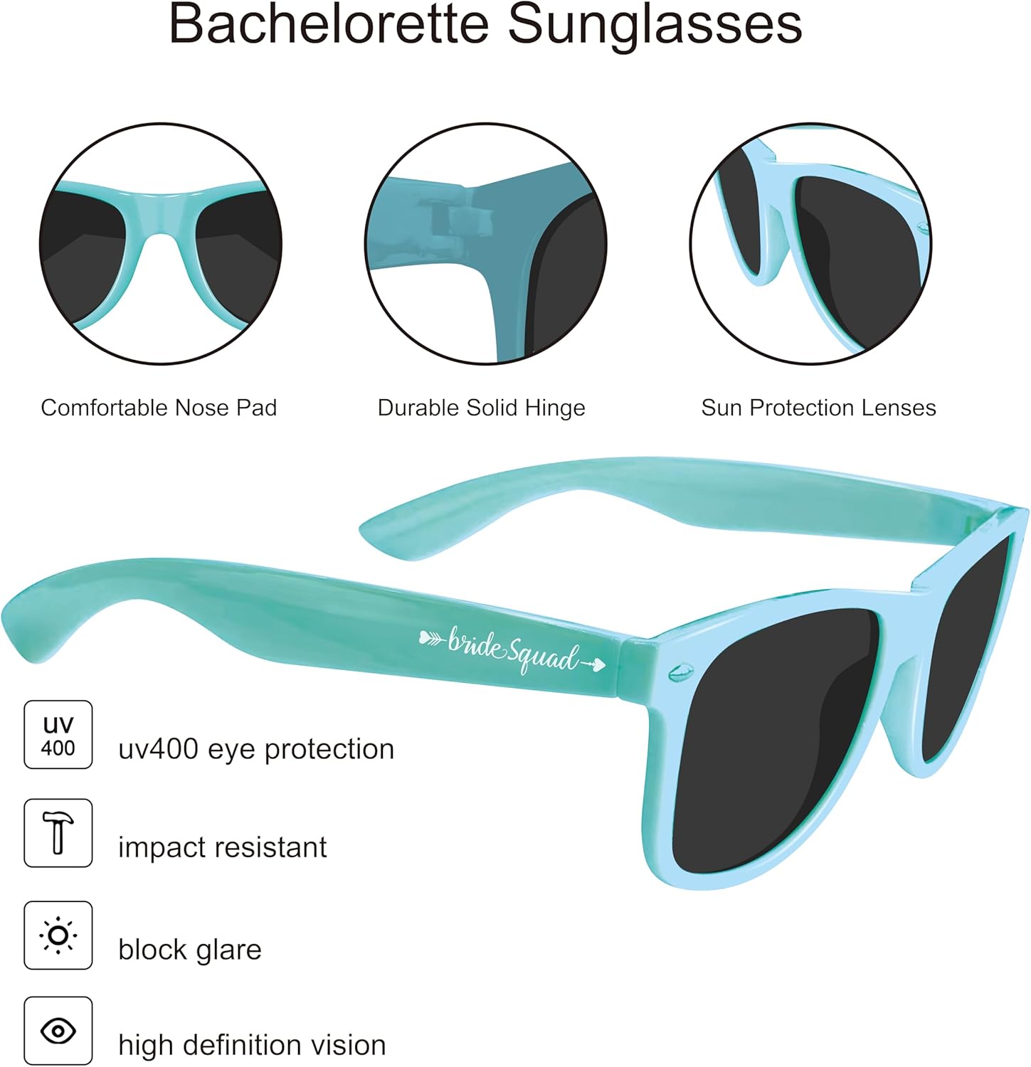 PartyGifts&beyond 10 Packs Bachelorette Party Sunglasses, Bride and Bridesmaid Gifts for Bridal Shower