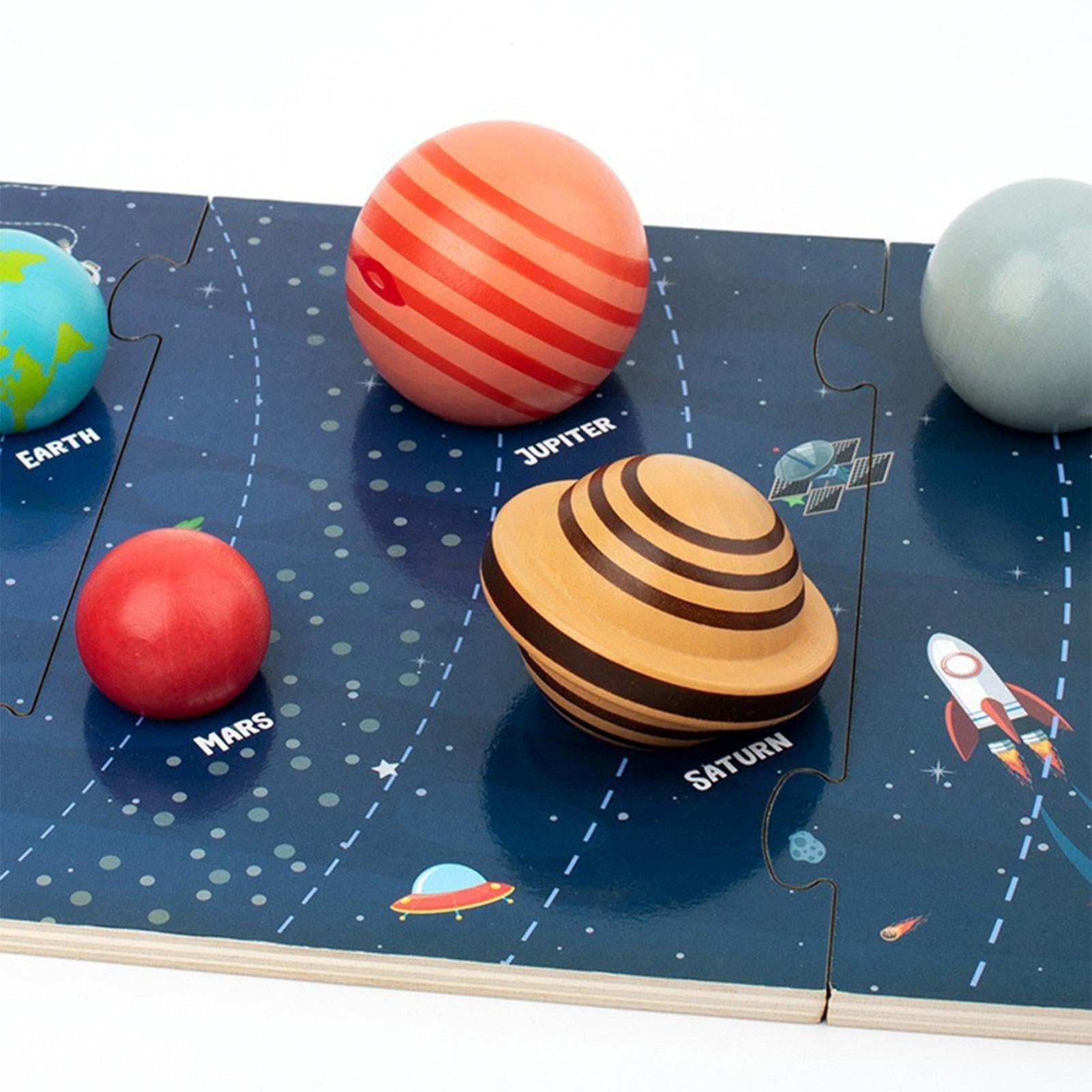 Tavola Solare in Legno Giocattolo Educativo sui Pianeti per Bambini | Puzzle Scientifico Stem Pianeti Per Bambini e Bambine, Casa, Soggiorno, Scrivania, Asilo, Pavimento, Viaggio