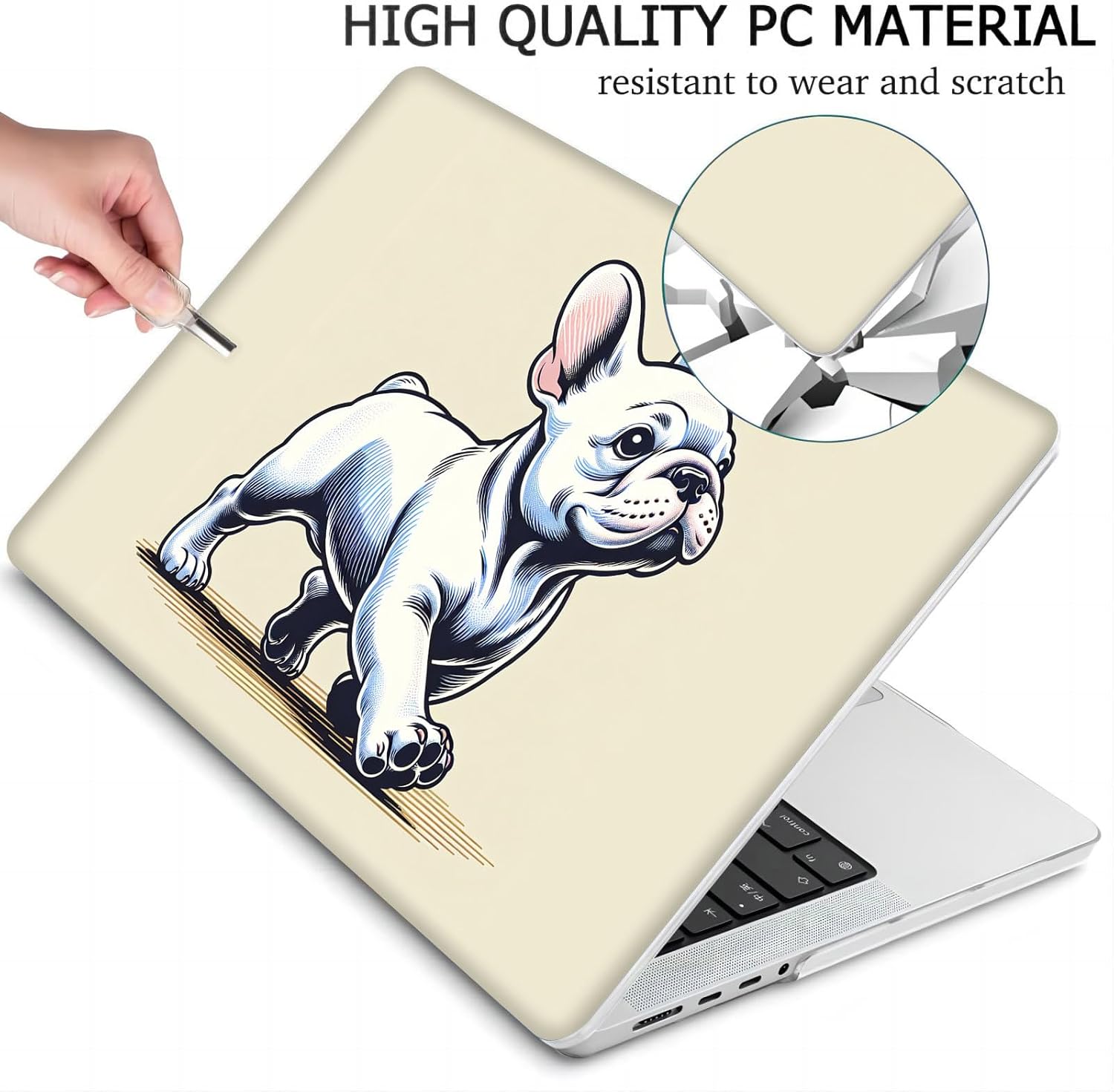 Compatible with MacBook Neo 13-inch, Hard Shell Case with Keyboard Cover and Screen Protector (A3404 A18 Pro chip, 2026 Release) - French Bulldogs MC22242