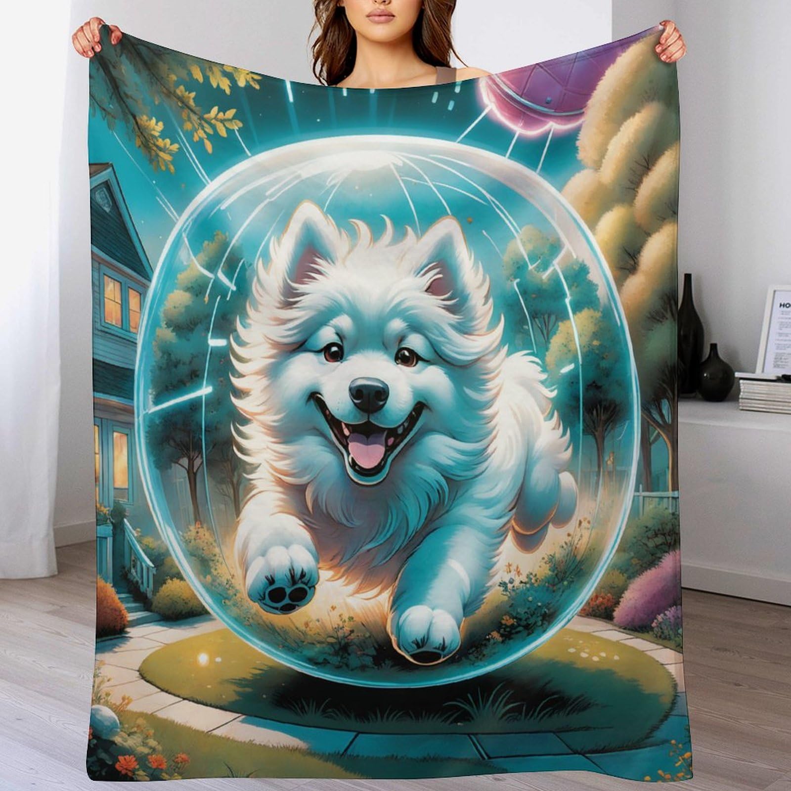 Couverture super douce et moelleuse flanelle 180x200 plaid lit 3D chien