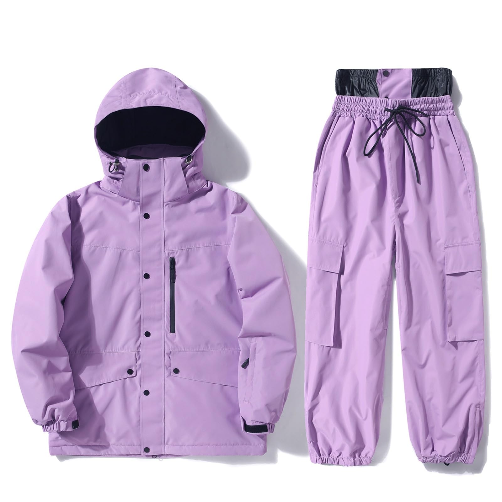 Herren Ski- Snowboardjacke mit Hose für alle Wetterbedingungen Wintersport-Performance wärmeisolierende Ausrüstung reine Farbe vielseitig kombinierbar perfekt für Outdoor Aktivitäten im Winter