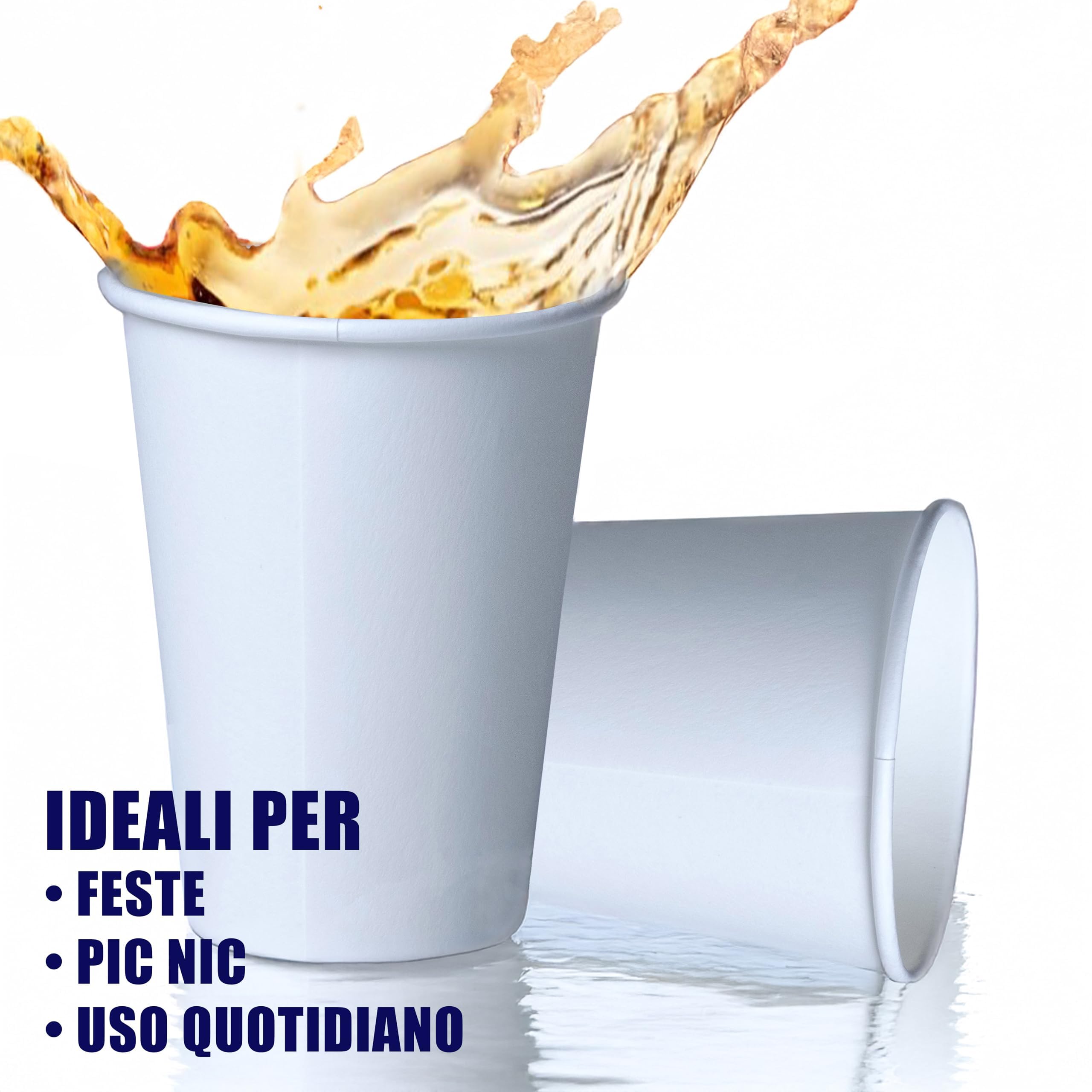 DETERMONDO Bicchieri Carta Bianchi Monouso Grandi 360 ml Usa e Getta, Biodegradabili, Termici Ideali Per Acqua, Caffè, Cappuccino, Tisane e Bevande Calde Compostabili e Riciclabili 1000 pz