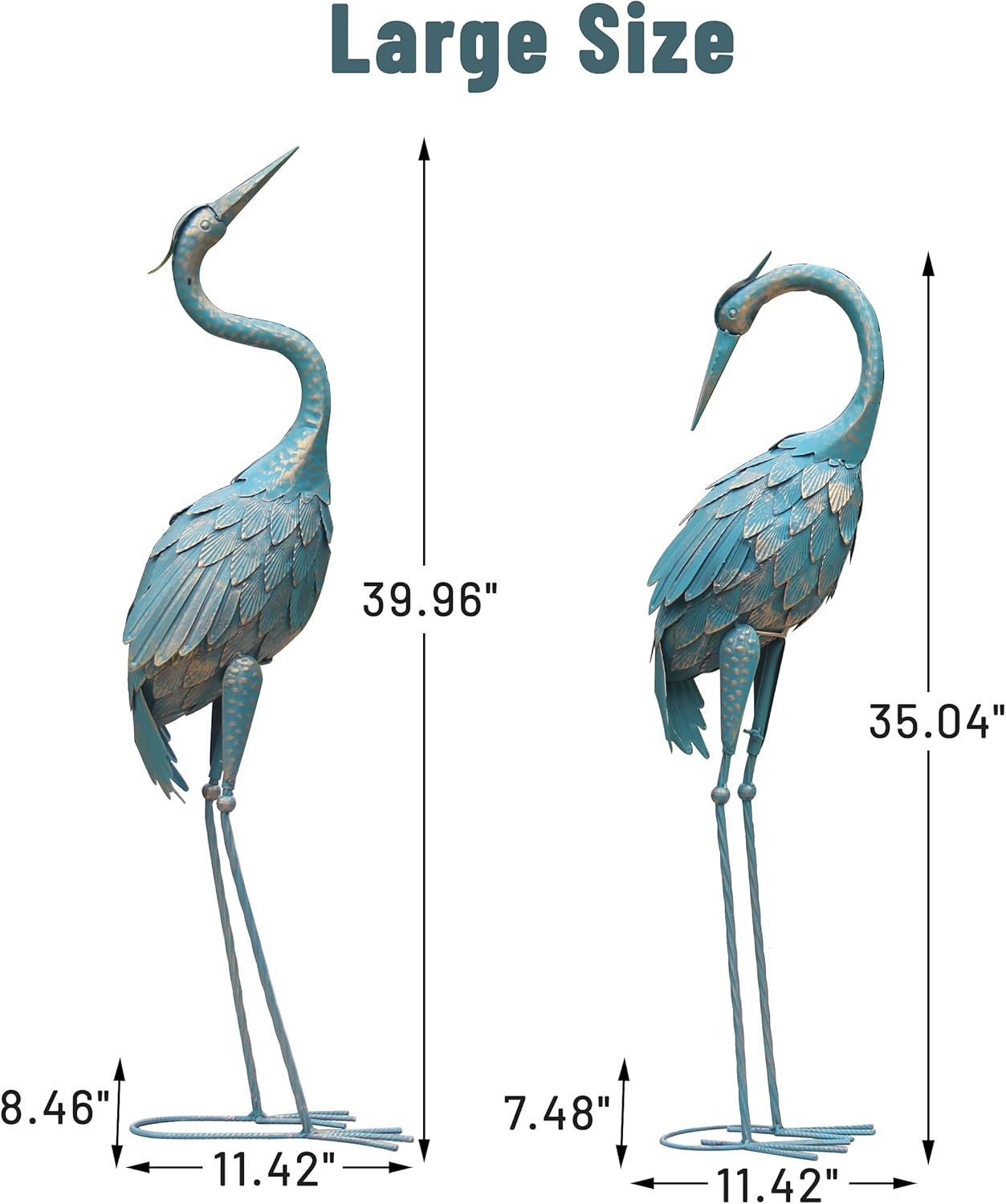 Oritty 35-40 Inch Standing Garden Crane Statues for Outdoor Set of 2 Metal Birds Garden Sculptures Yard Art for Home Backyard Patio Lawn Decoration : Patio, Lawn & Garden