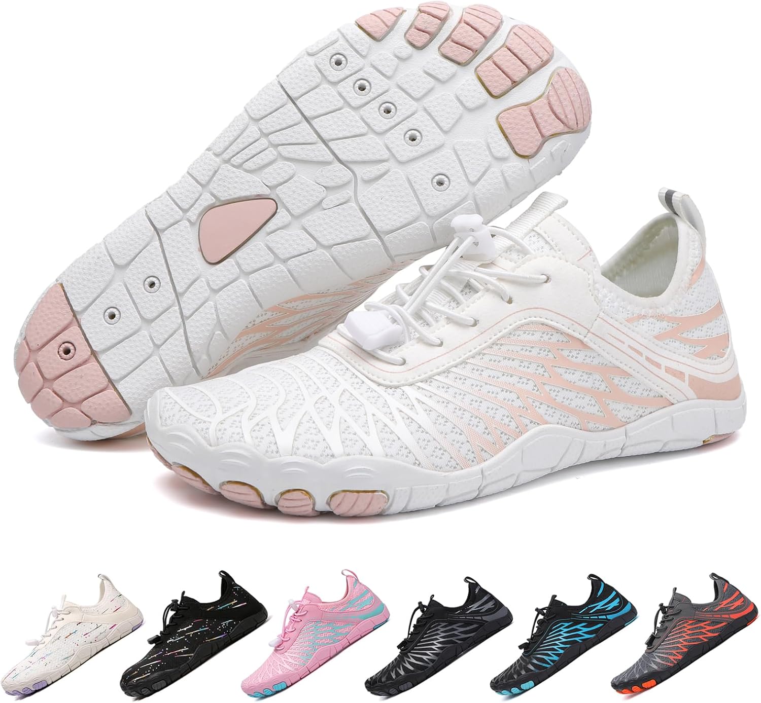 Hike Barefoot Shoes Grounded Footwear for Womens Men Breathable Non-Slip Neuropathy Quick Dry Wide Toe Water Shoes for Hiking Beach Pool Water Athletic Swimming Surf Walking