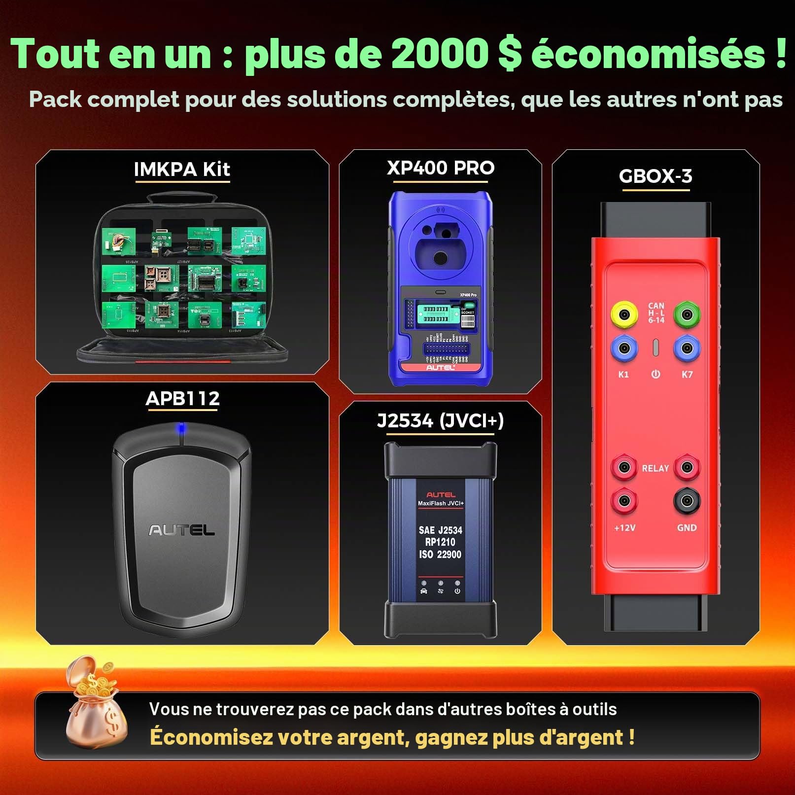 Autel MaxiIM IM608PRO II IMMO Programmateur Clé Voiture, 2025 comme IM608S II Valise Diagnostic Auto [Mise À Jour 2 Ans, Valeur 1790 €] avec XP400 Pro IMKPA GBOX3 APB112, Mise à Jour IM508S PRO/IM608