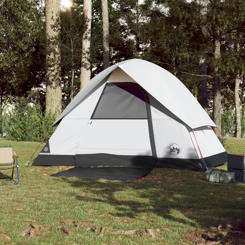 Lechnical Tenda Campeggio a Cupola 3 Persone Bianca Tessuto Impermeabile,Tende da Campeggio,Impermeabile & Antivento,Ideale per Campeggio e attività All'aperto-94698
