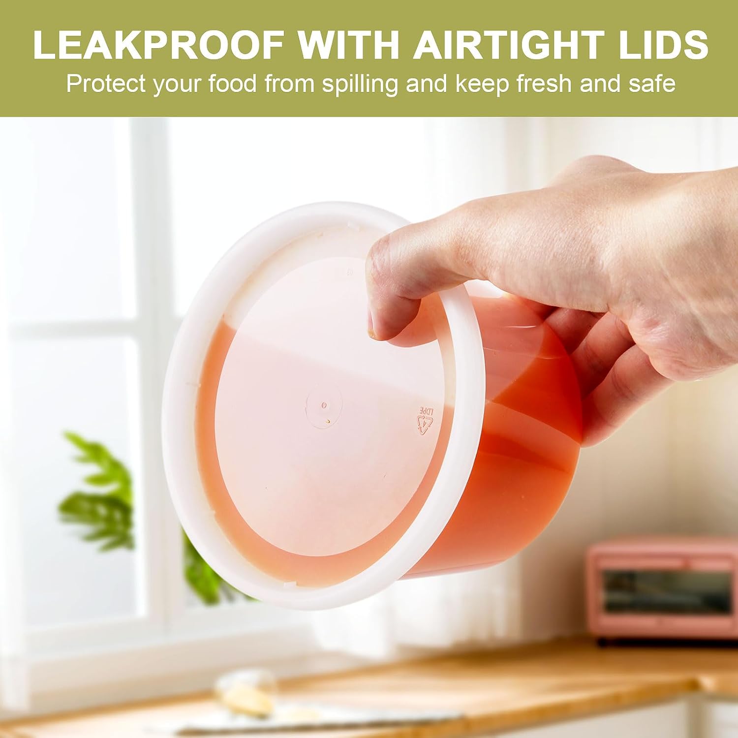 Deli Containers with Lids 50 Sets - Pint Plastic Soup Containers 16oz 8oz Clear Food Storage Containers with Lids Leakproof, Reusable Take Out for Restaurant, Microwave/Freezer/Dishwasher Safe