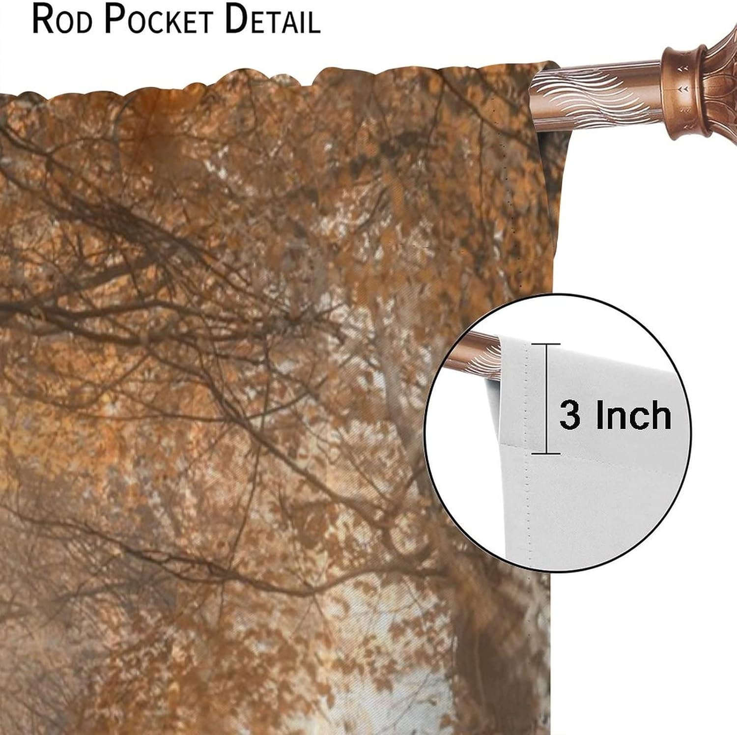 Kids Animals Theme Rod Pocket Blackout Curtains for Bedroom - Autumn Misty Forest Animal Deer Window Treatment,Thermal Insulated Room Darkening Curtains 2 Panels 45L x 21W